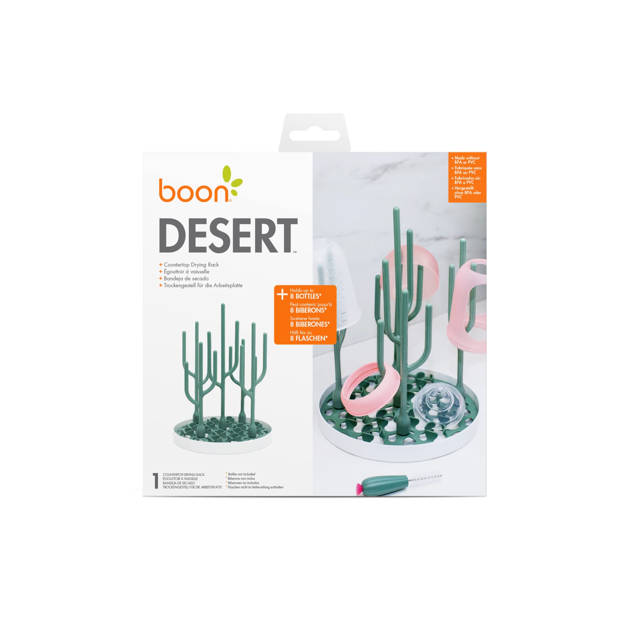 Boon DESERT Baby Bottle Countertop Drying Rack, Green, 1.0 Pound