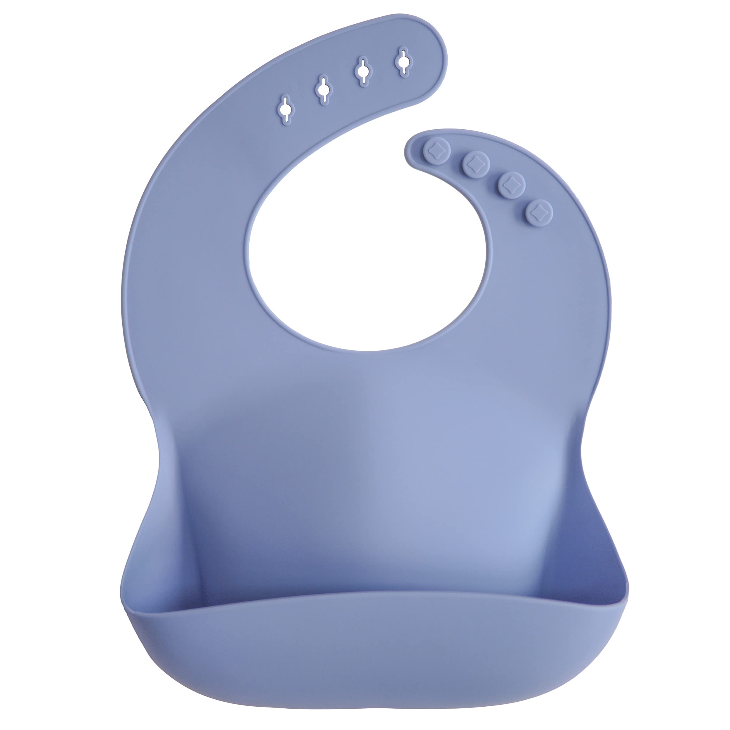 mushie Silicone Baby Bib | Adjustable Fit Waterproof Bibs (Whales)