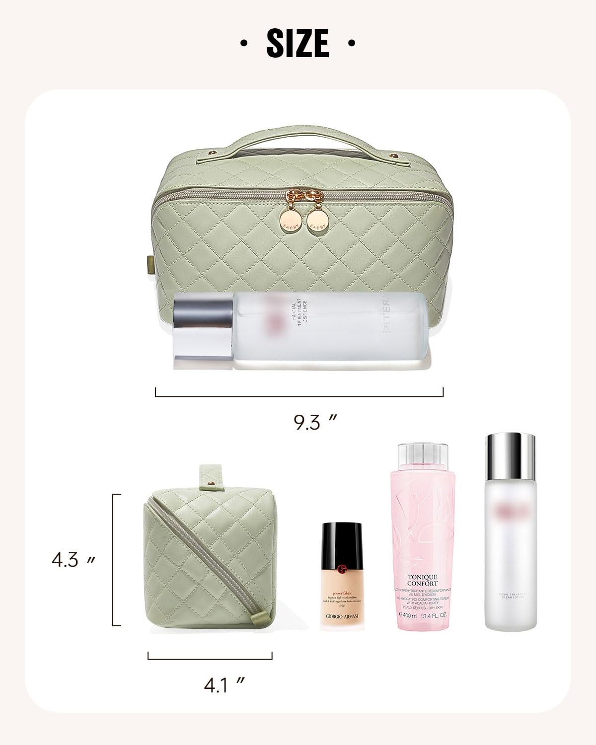 EACHY Travel Makeup Bag,Large Capacity Cosmetic Bags for Women,Waterproof Portable Pouch Open Flat Toiletry Bag Make up Organizer with Divider and Handle