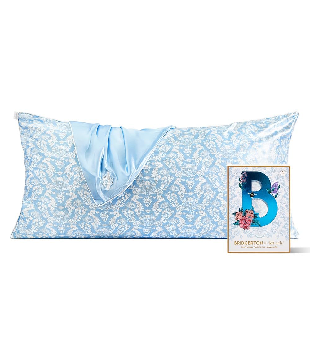 Kitsch Satin Pillowcase with Zipper for Hair & Skin, Softer Than Silk Pillow Cases Queen, Smooth Pillow Covers, Machine Washable, Wrinkle-Free, Cooling Satin Pillow Cases Standard Size 19"x26", Ivory