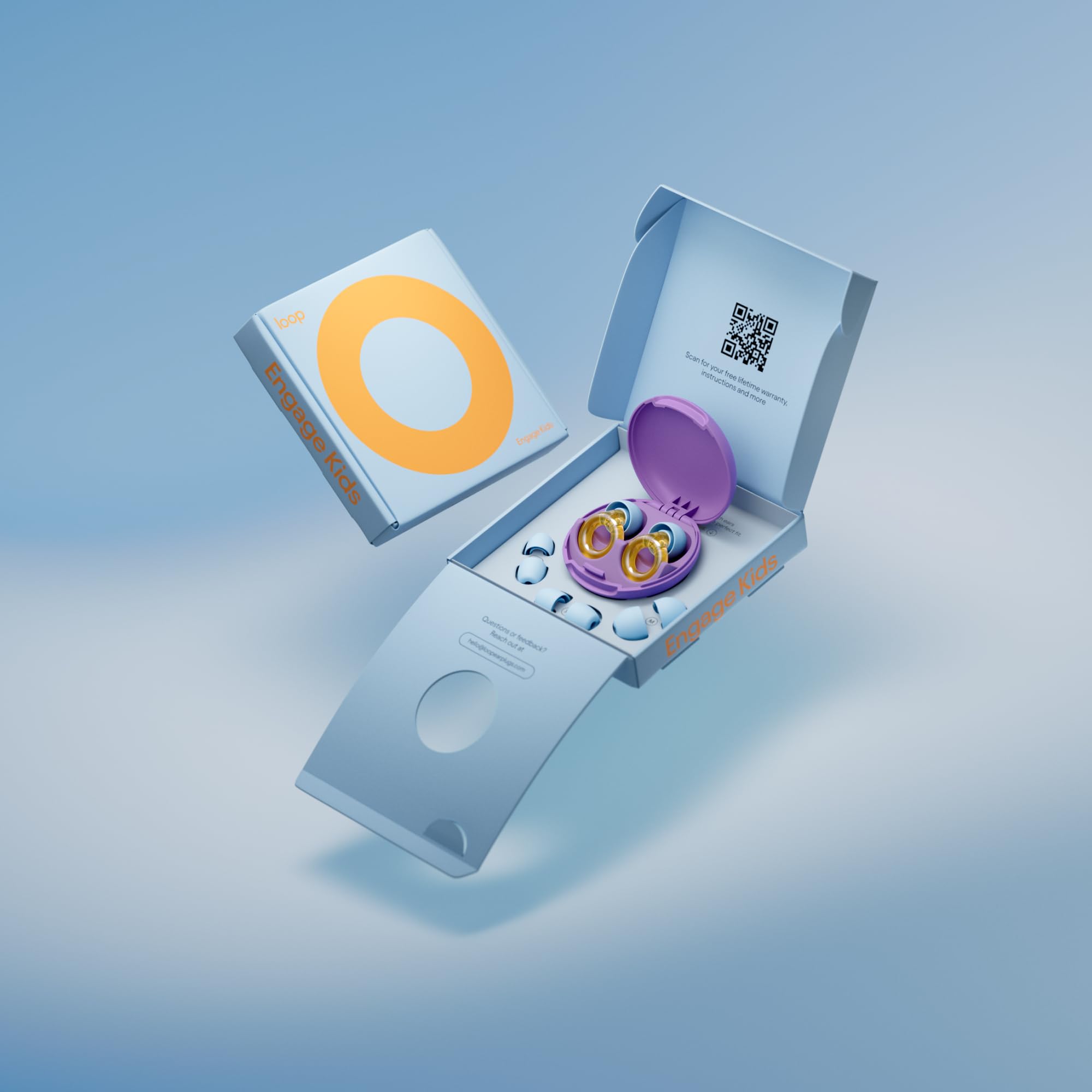 Loop Engage Kids 2 Ear Plugs (6-12yrs) – Reusable Everyday Noise Relief for Kids | Kids Earplugs for Focus, Anxiety, Stress, School, Home, Playtime – 16 dB Noise Reduction Ear Plugs