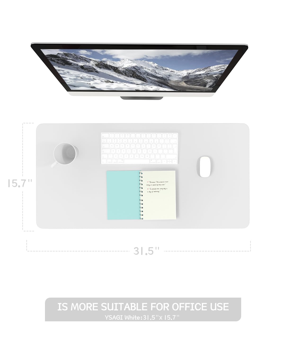 Non-Slip Desk Pad,Mouse Pad,Waterproof PVC Leather Desk Table Protector,Ultra Thin Large Desk Blotter, Easy Clean Laptop Desk Writing Mat for Office Work/Home/Decor(Pink, 23.6" x 13.7")