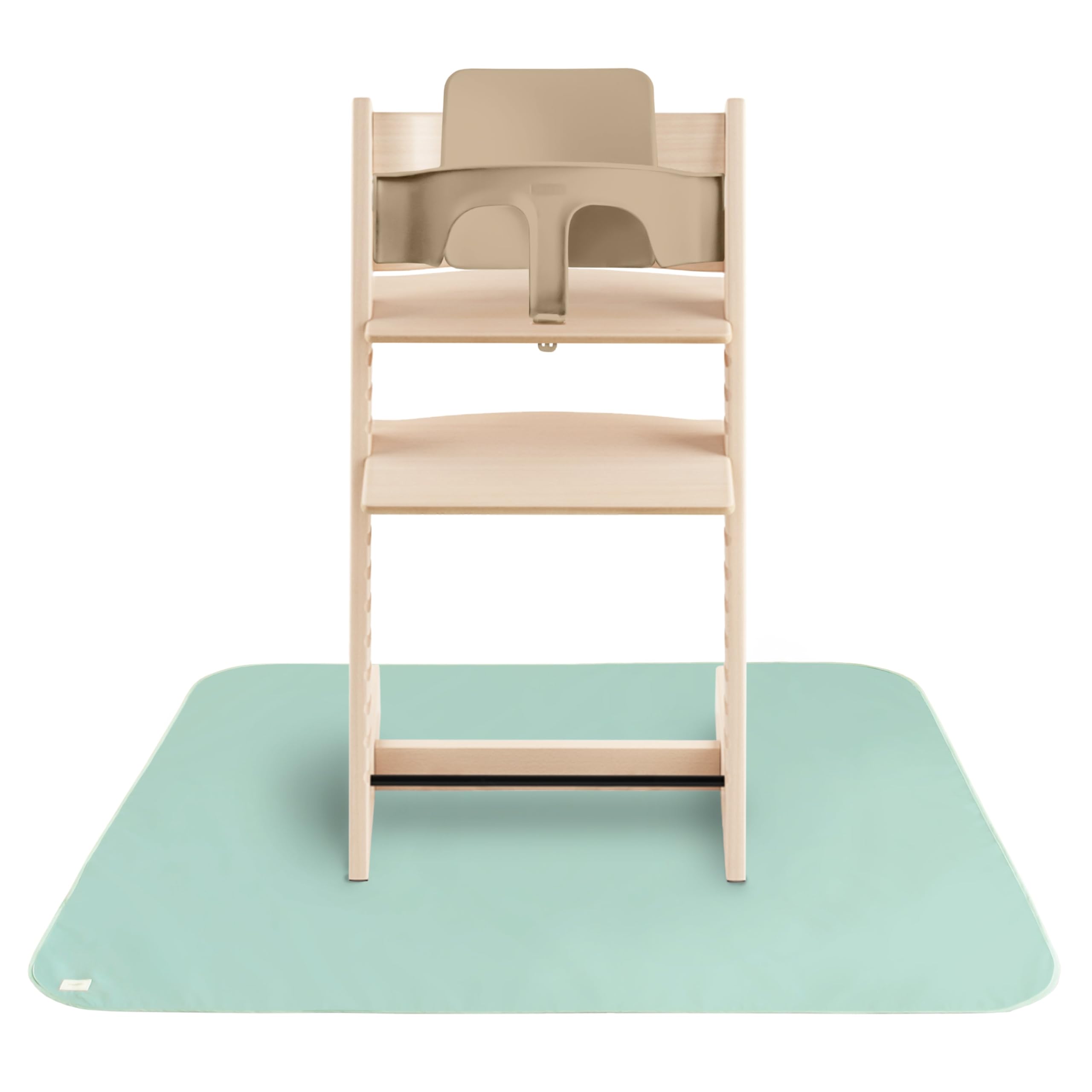 mushie Baby Splat Mat 42.5x42.5 Inch (Fog) | Water Resistant for Under High Chair and Infant Play