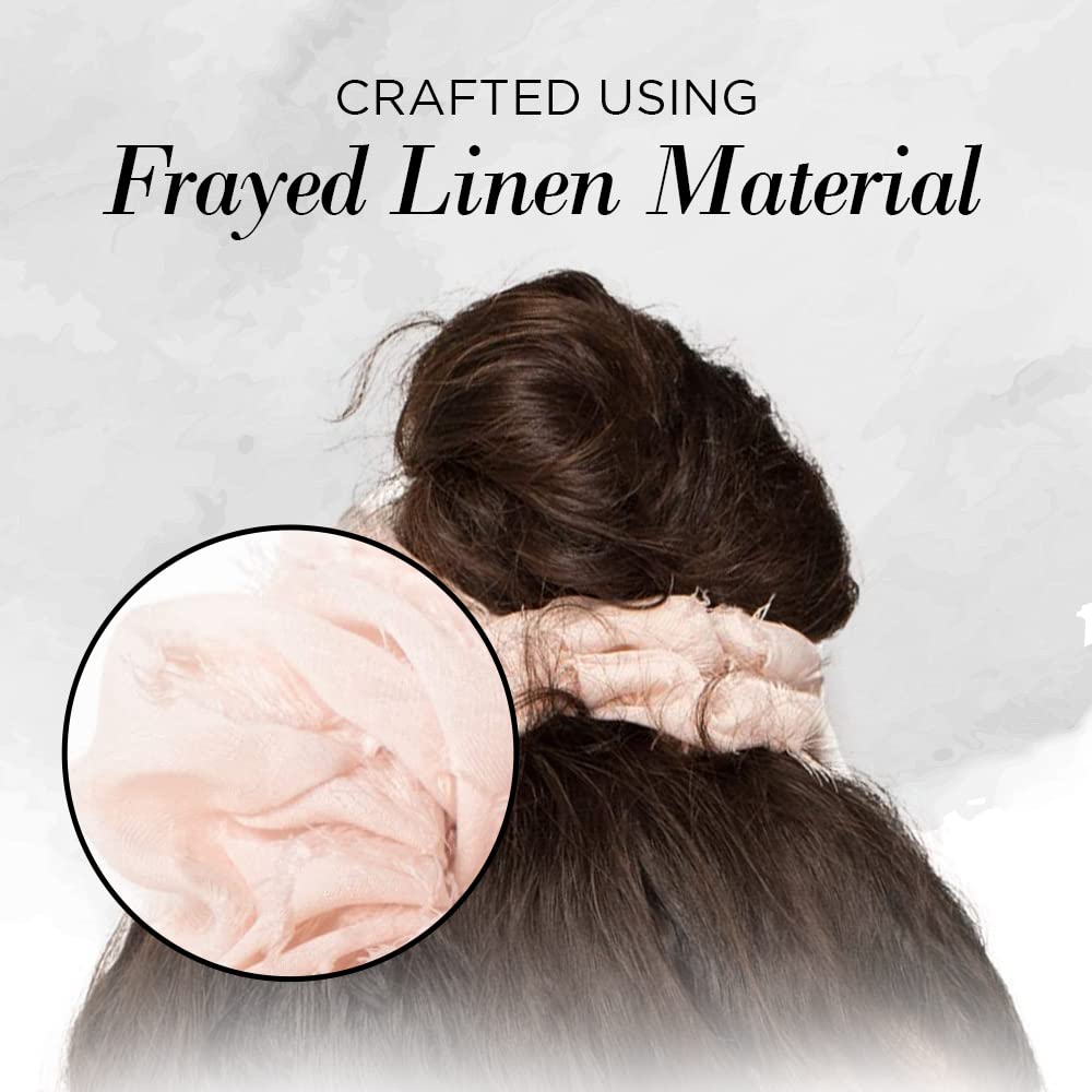 Kitsch 5 Count Velvet Hair Scrunchies for Women - Hair Ties for Thick Hair, Girls, Women, Cute Scrunchies, Soft Hair Accessories, Blush/Mauve