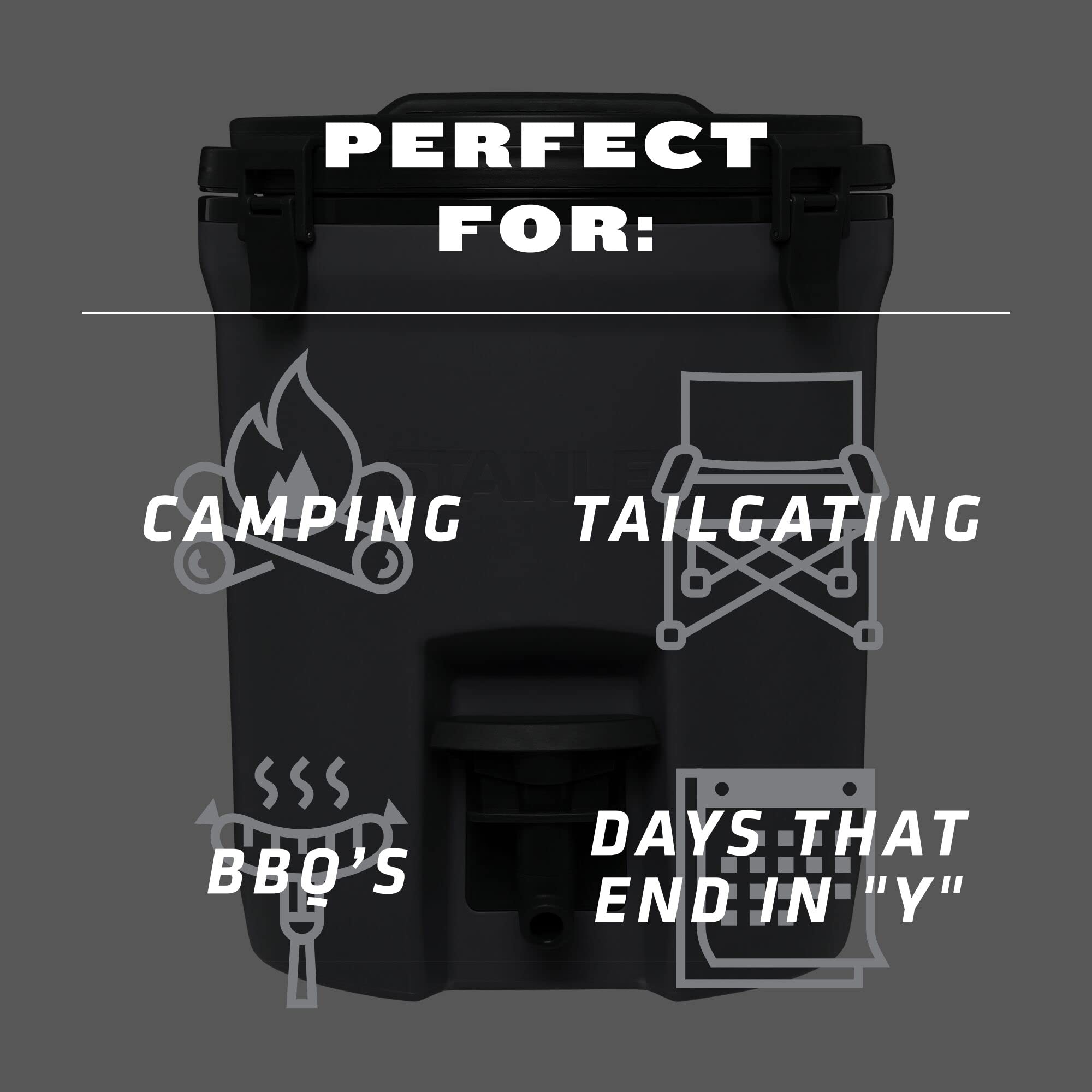 STANLEY Adventure 2 Gallon Fast Flow Water Jug, Ice Water Dispenser, Insulated Beverage Cooler with Easy Pour Spigot and Latched Foam Lid