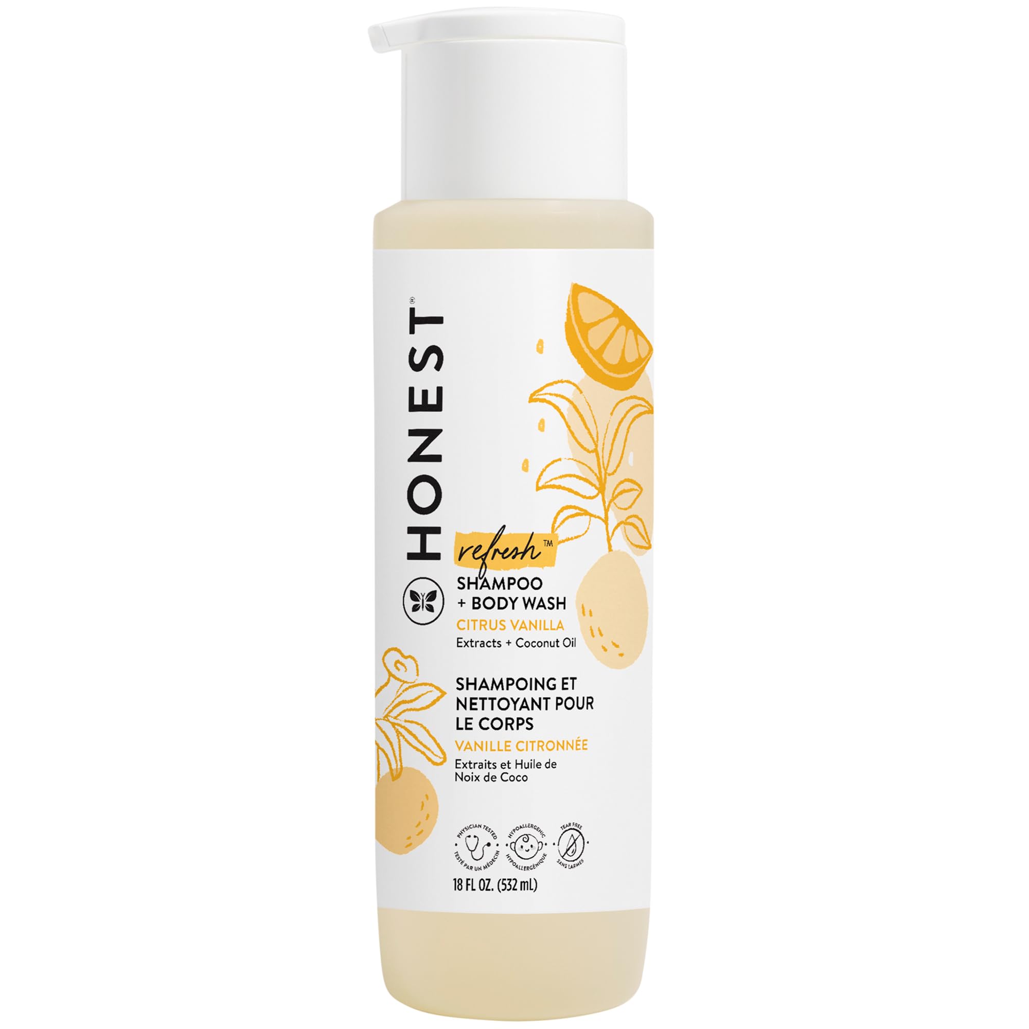 The Honest Company 2-in-1 Cleansing Shampoo + Body Wash | Gentle for Baby | Naturally Derived, Tear-free, Hypoallergenic | Fragrance Free Sensitive, 10 fl oz