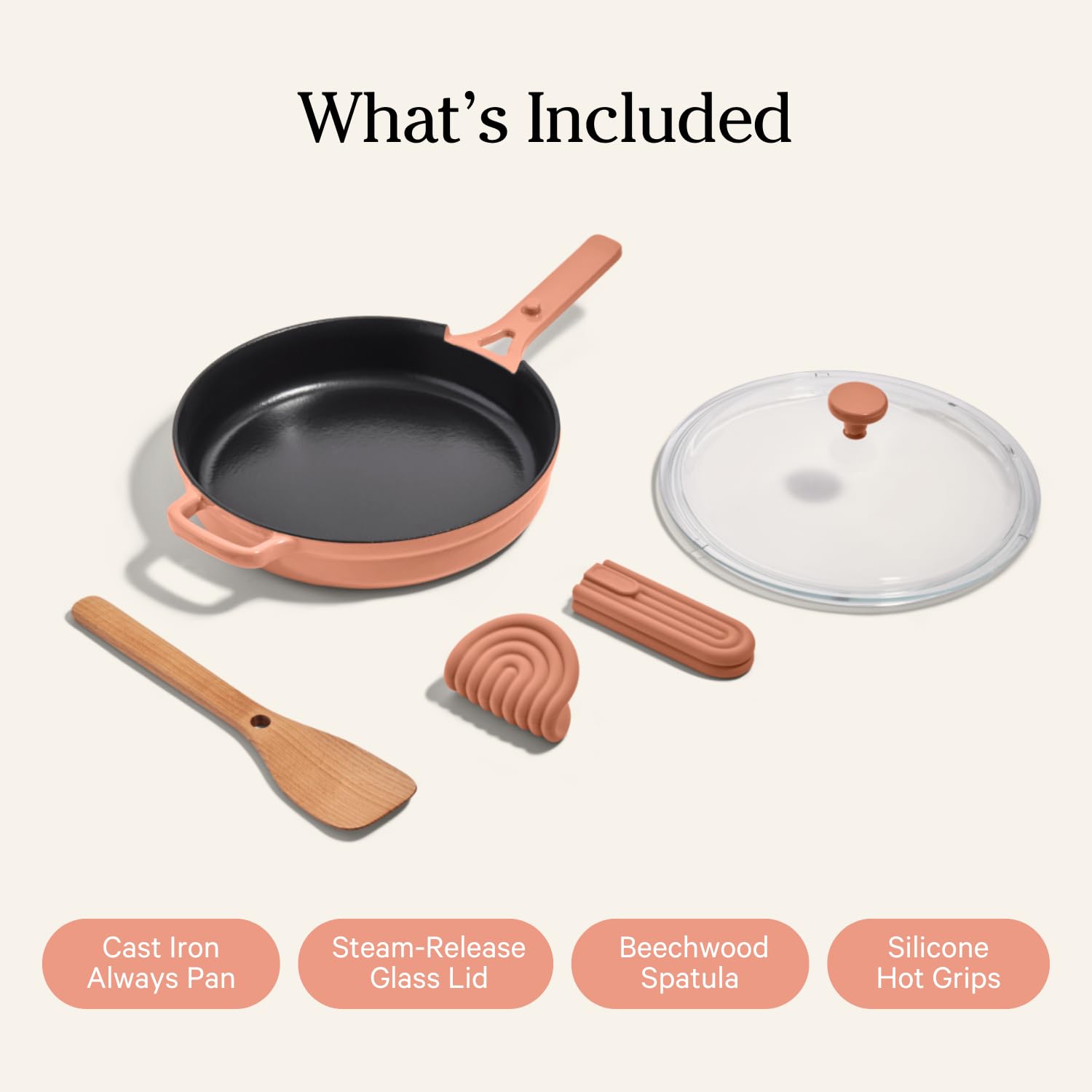Our Place Cast Iron Always Pan | Premium Enameled, Toxin-Free Surface | 10-inch 8-in-1 Multifunctional Cookware System | Lid, Handle Covers | Heavy Duty Skillet | Oven & High Heat Safe | Sage