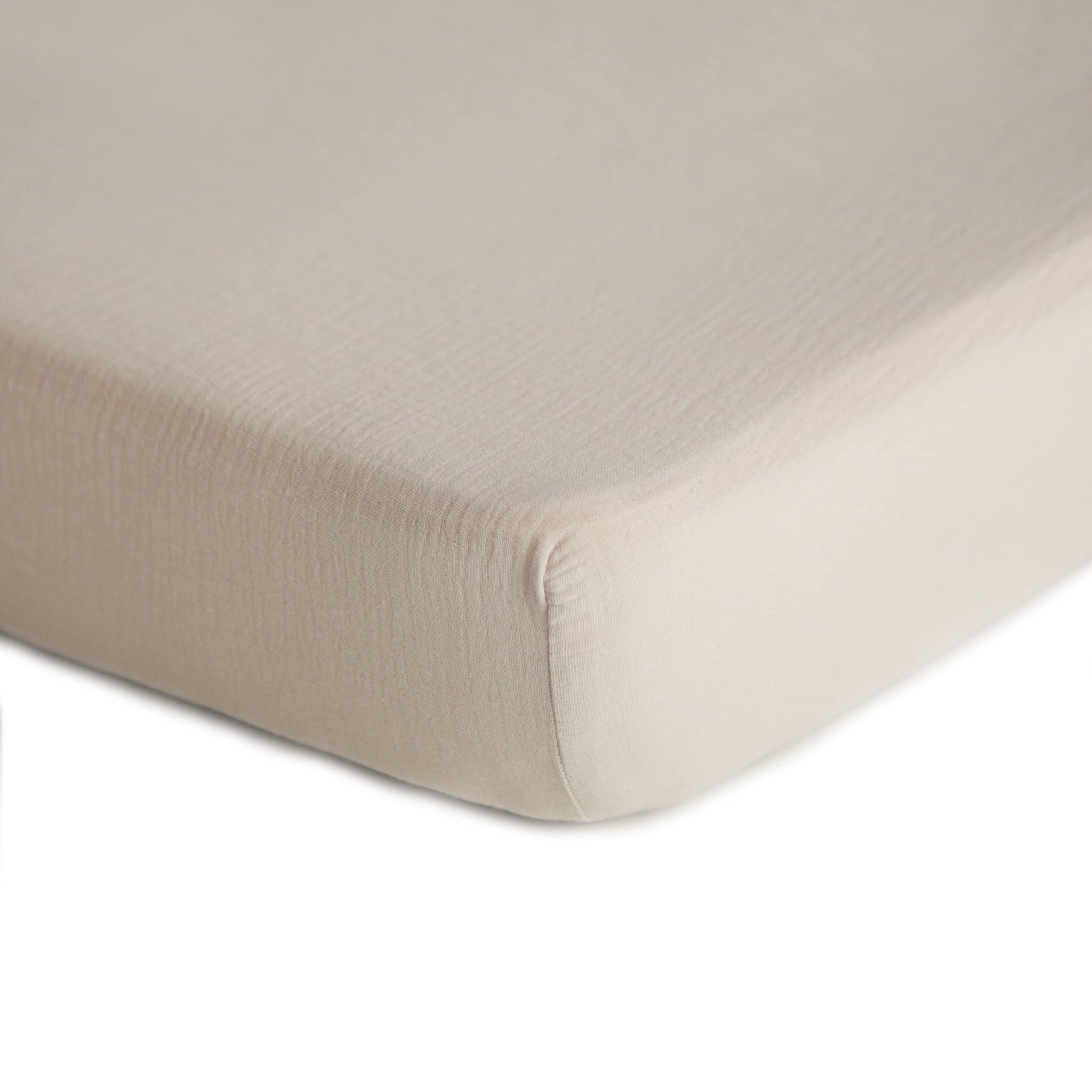 mushie Extra Soft Muslin Fitted Crib Sheet | 192 Thread Count | 28"x 52" (Fog)