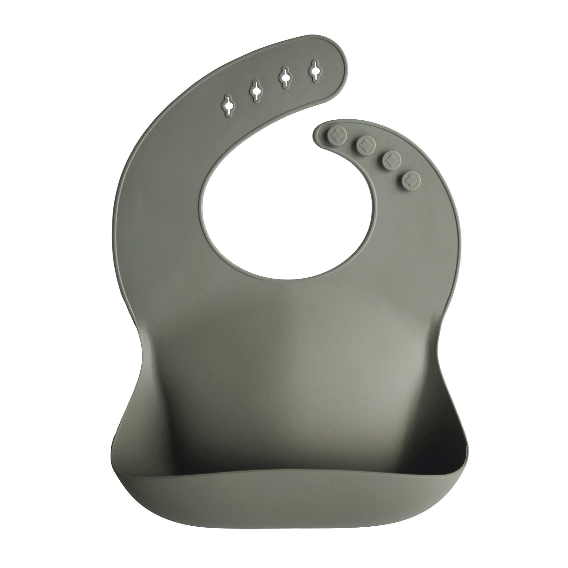mushie Silicone Baby Bib | Adjustable Fit Waterproof Bibs (Whales)