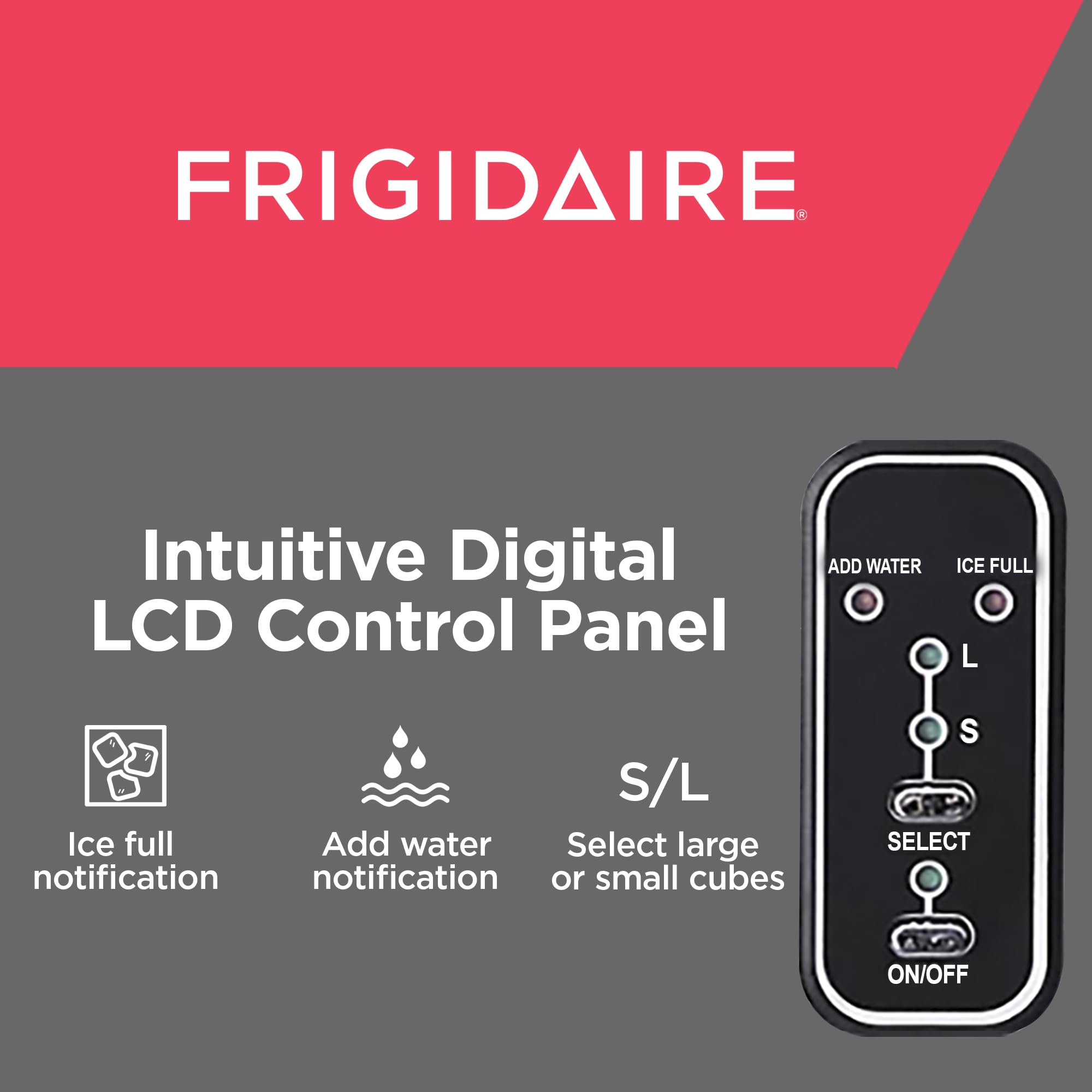 Frigidaire Nugget Ice Maker, Countertop Ice Machine with Transparent Window, Sonic Ice Maker with 44 lbs. Capacity, Auto Self Cleaning Ice Maker Machine, 2.0 Gen, Cream - 16.75D x 11.75W x 20.25H