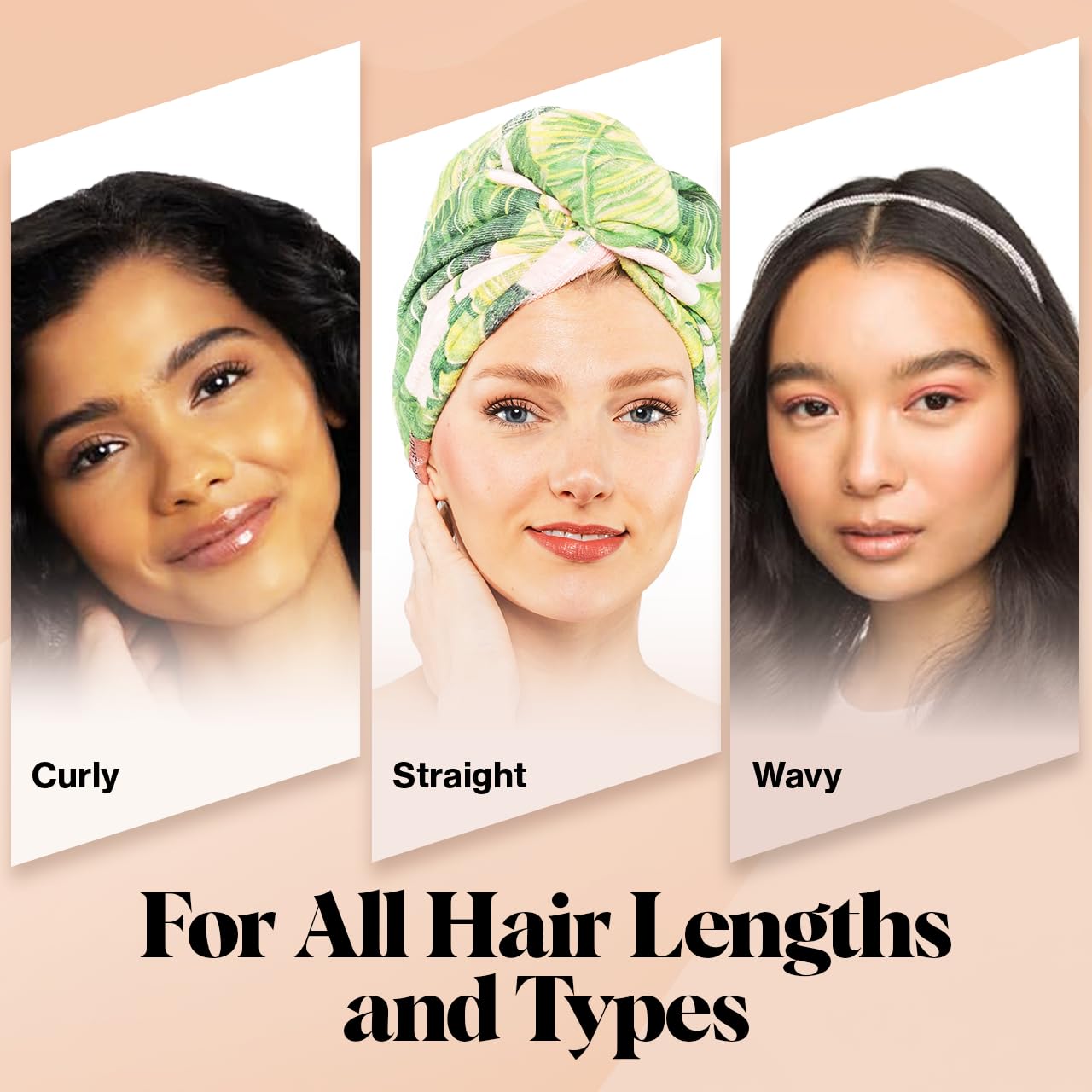 Kitsch Microfiber Hair Towel Wrap - Quick Dry Curly Hair Wraps for Women Wet Hair | Microfiber Towel for Hair | Hair Drying Towel Wrap | Hair Towels for Women | Hair Turban for Wet Hair (Blush)