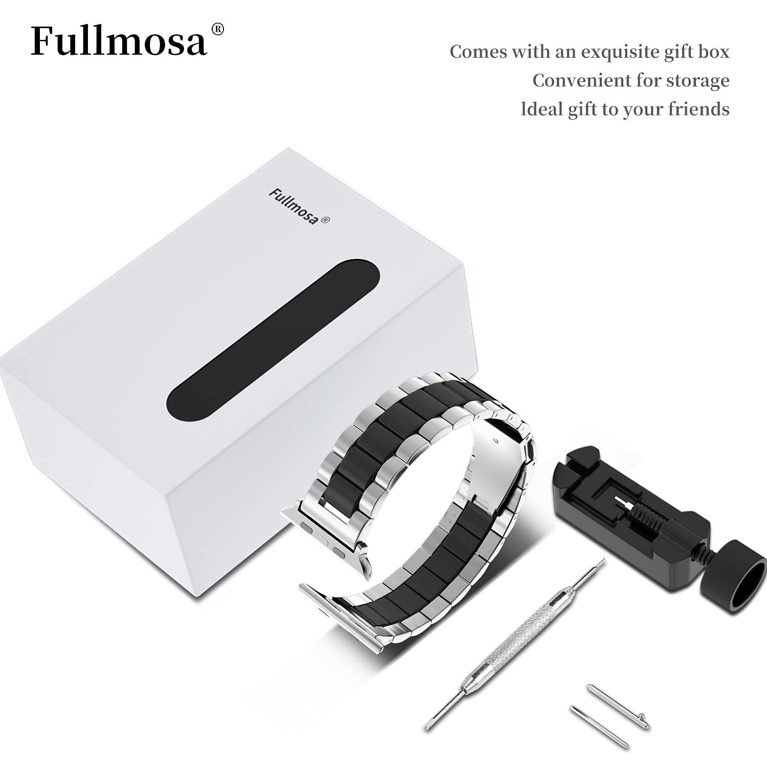 Fullmosa Compatible with Apple Watch Band 49mm 45mm 44mm 42mm 41mm 40mm 38mm, Stainless Steel iWatch Band with Case Compatible for Apple Watch Ultra 2 Ultra Series 10 9 8 7 6 5 4 3 2 1&iWatch SE