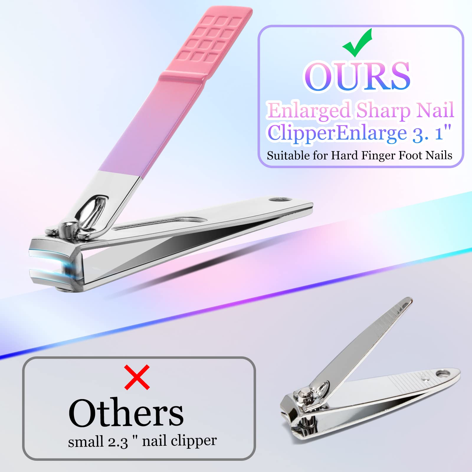 Manicure Set Professional Grooming Kits, Nail Clippers Pedicure Kit 8pcs Nail Kit Pedicure Set Tools with Aceoce Travel Case for Women Men Home or Salon Gift
