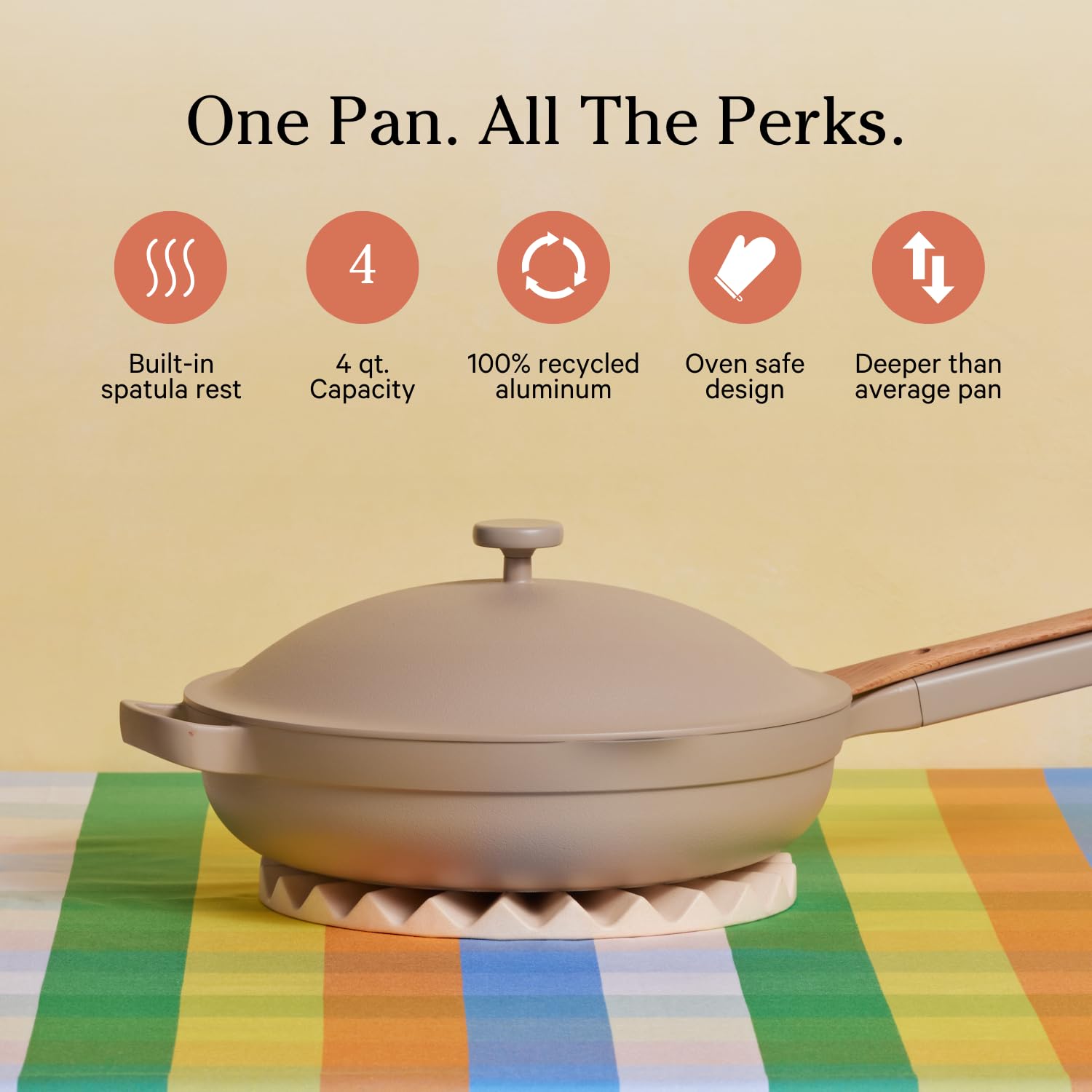 Our Place Always Pan 2.0-10.5-Inch Nonstick, Toxin-Free Ceramic Cookware | Versatile Frying Pan, Skillet, Saute Pan | Stainless Steel Handle | Oven Safe | Lightweight Aluminum Body | Steam