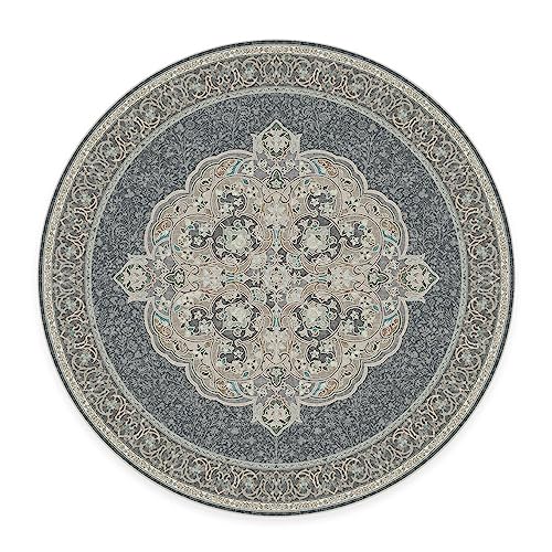 RUGGABLE Disney Traditional Mickey Mouse Washable Rug - Perfect Area Rug for Nursery Playroom Kids Room - Pet & Child Friendly - Stain & Water Resistant - Damask Grey 3&