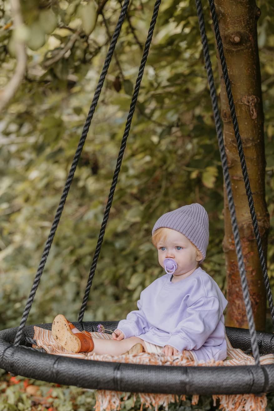 BIBS De Lux Baby Pacifier 2-Pack | Made in Denmark | BPA Free Dummy Soother, Round Nipple. Natural Rubber Latex, Size 2 (6-18 Months), Vanilla/Dark Oak