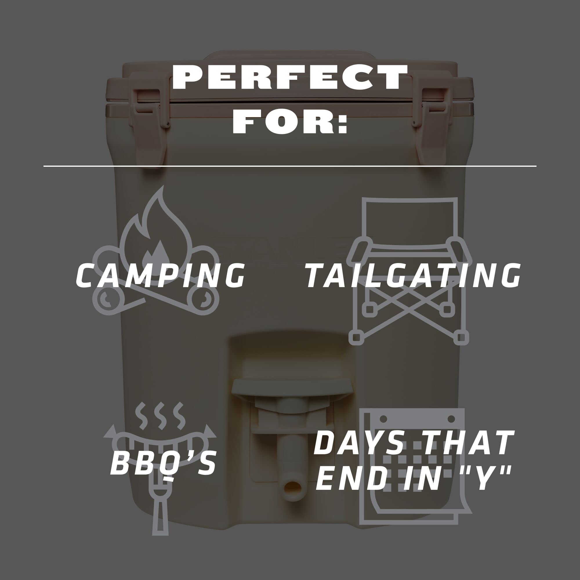 STANLEY Adventure 2 Gallon Fast Flow Water Jug, Ice Water Dispenser, Insulated Beverage Cooler with Easy Pour Spigot and Latched Foam Lid