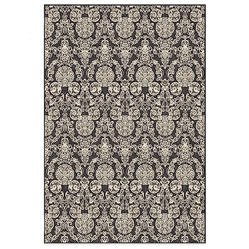 RUGGABLE Disney Traditional Mickey Mouse Washable Rug - Perfect Area Rug for Nursery Playroom Kids Room - Pet & Child Friendly - Stain & Water Resistant - Damask Grey 3&