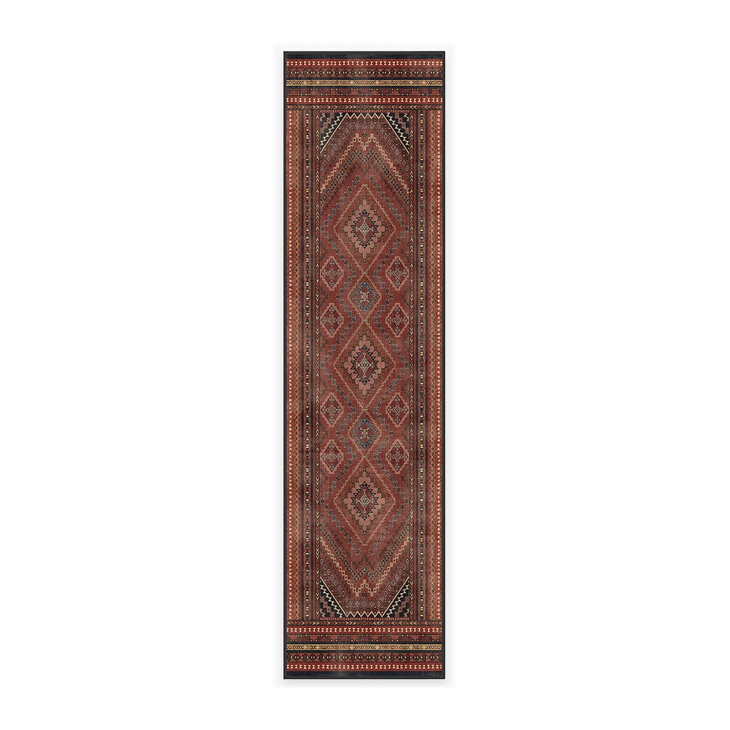 RUGGABLE Kaden Washable Rug - Perfect Vintage Area Rug for Living Room Bedroom Kitchen - Pet & Child Friendly - Stain & Water Resistant - Amber Red 3&