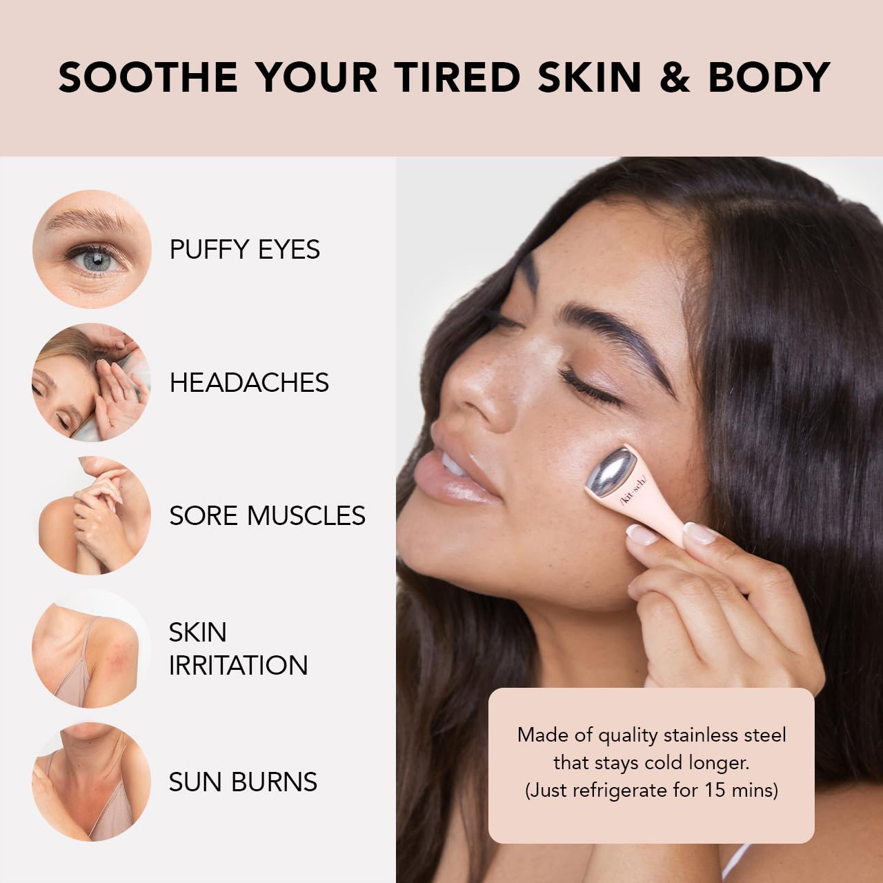 Kitsch Ice Roller for Face & Eye Puffiness, Cold Skin Care for Facial Lymphatic Drainage, Dark Circles & Migraine Relief, Self Tool for Wrinkles, Valentines Day Gifts for Women Face Massager (Pink)