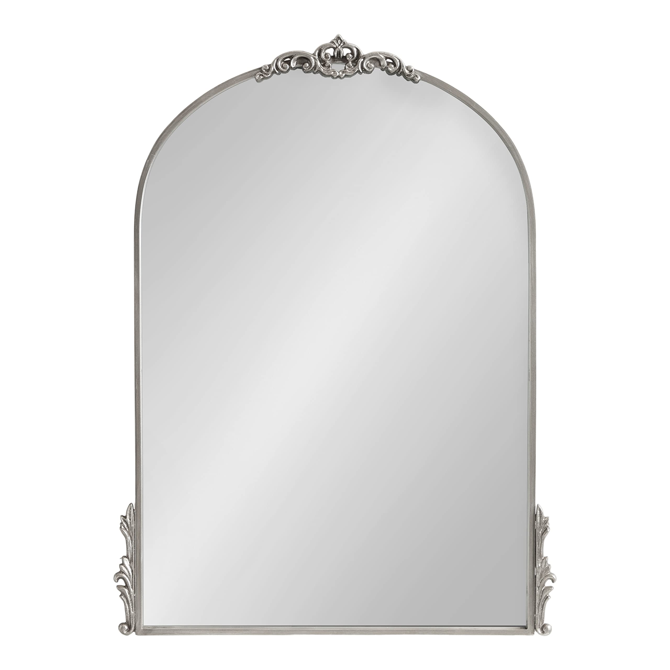 Kate and Laurel Myrcelle Traditional Arched Mirror, 25 x 33, Gold, Decorative Large Arch Mirror with Ornate Garland Detailing Along The Crown and Edges of The Frame