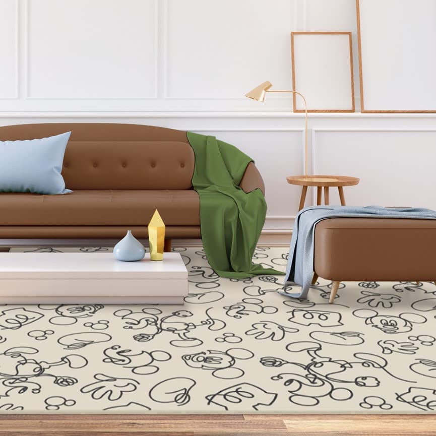 RUGGABLE Disney Classic Minnie Mouse Washable Rug - Perfect Area Rug for Nursery Playroom Kids Room - Pet & Child Friendly - Stain & Water Resistant - Trellis Pink 5&