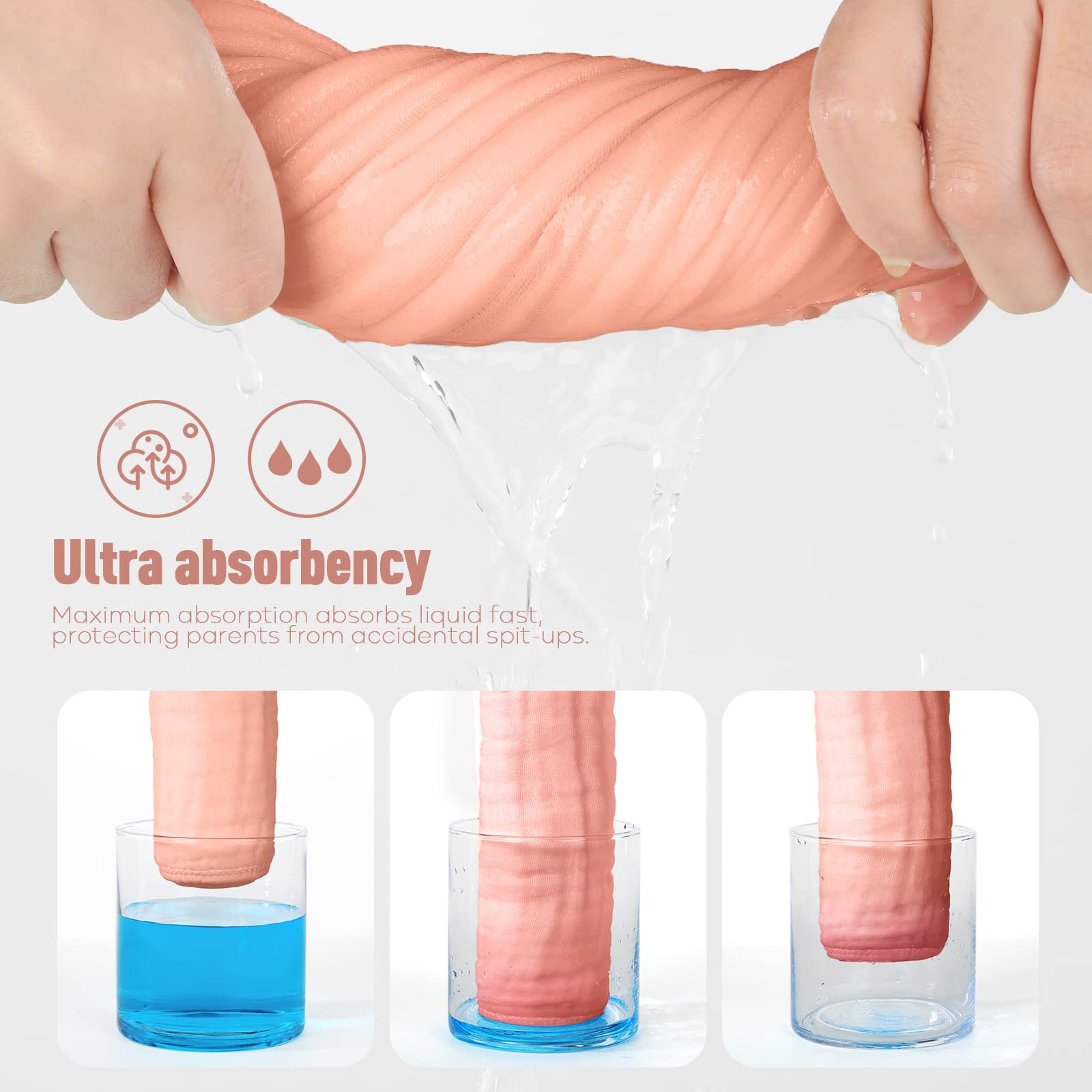 Yoofoss Muslin Burp Cloths for Baby 10 Pack 100% Cotton Baby Washcloths for Boys Girls Large 20&