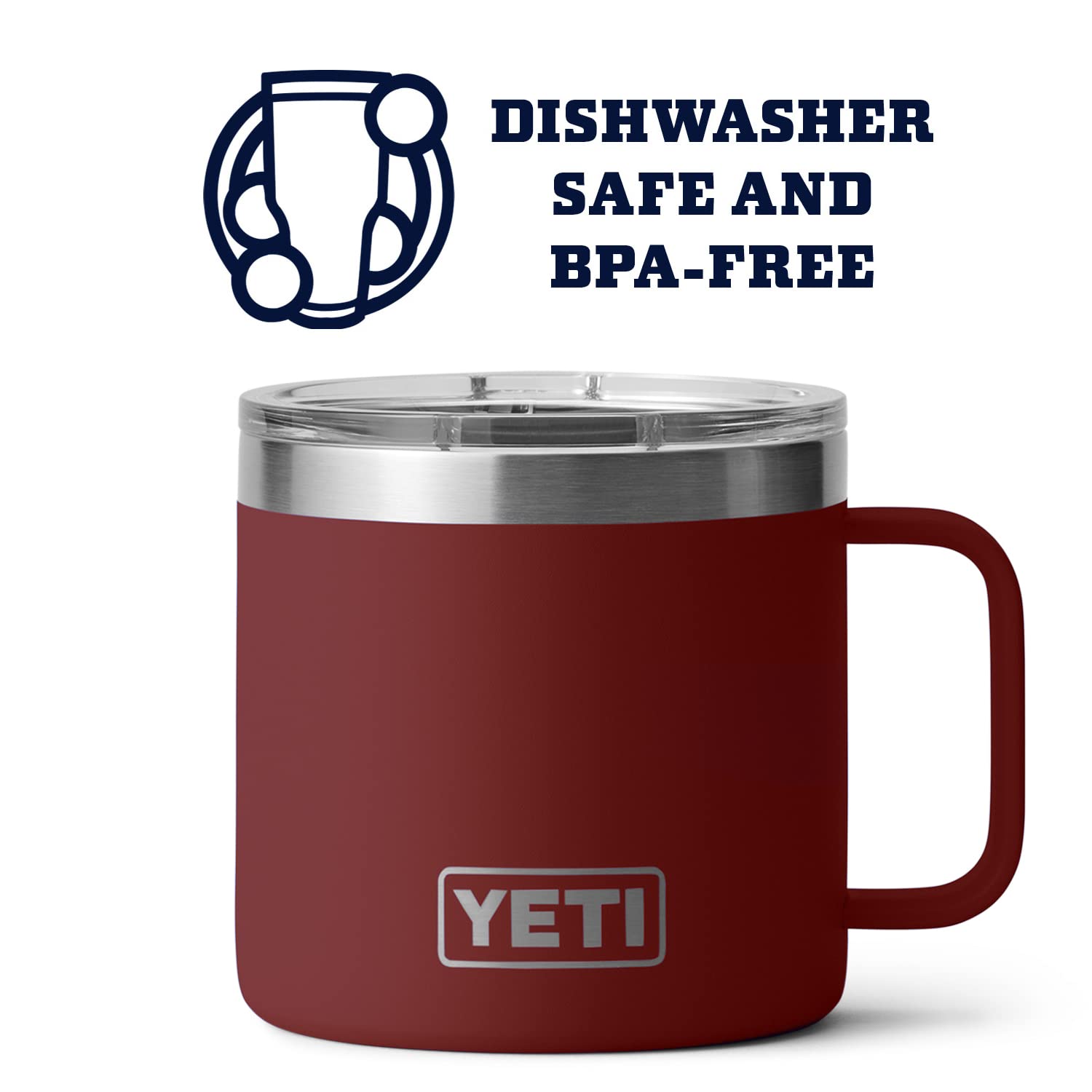 YETI Rambler 14 oz Mug, Vacuum Insulated, Stainless Steel with MagSlider Lid, Stainless