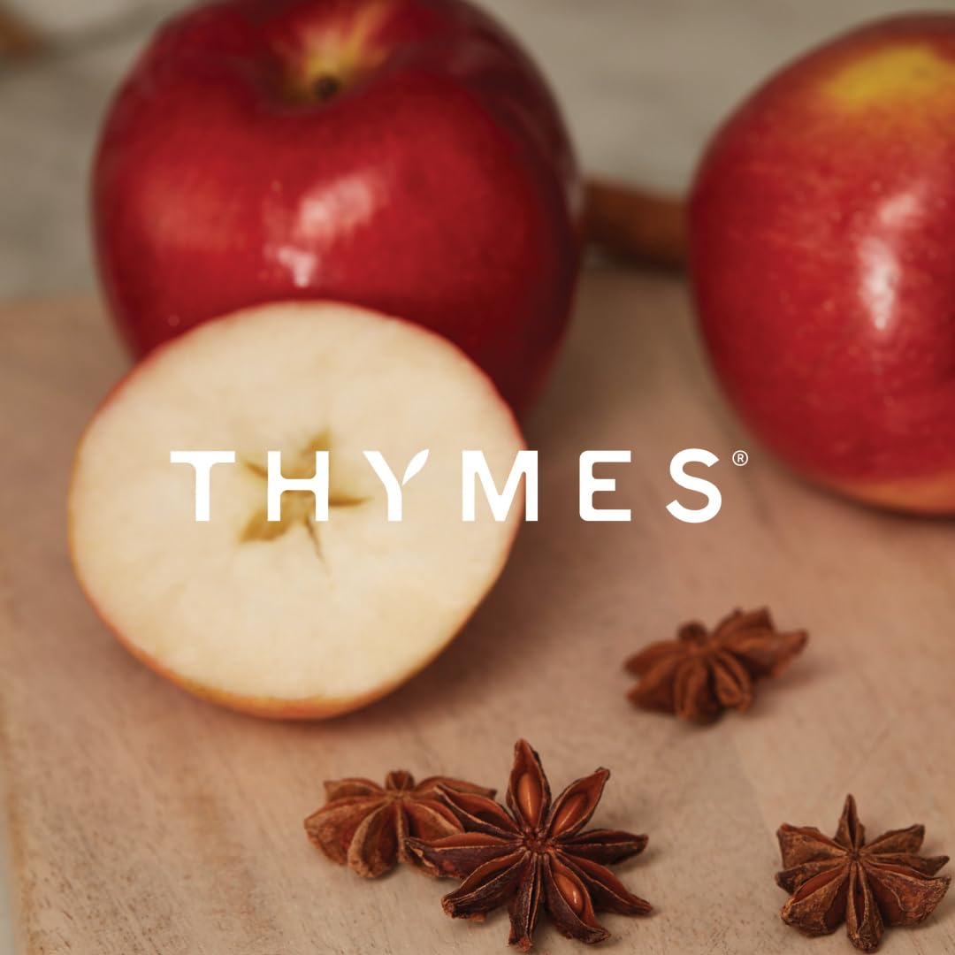 Thymes Simmered Cider Candle - Scented Candle with A Crisp Apple Home Fragrance - Warm & Spicy Scented Candle with Notes of Apple, Clove, and Cardamom - Luxury Home Fragrance - 6.5 Oz