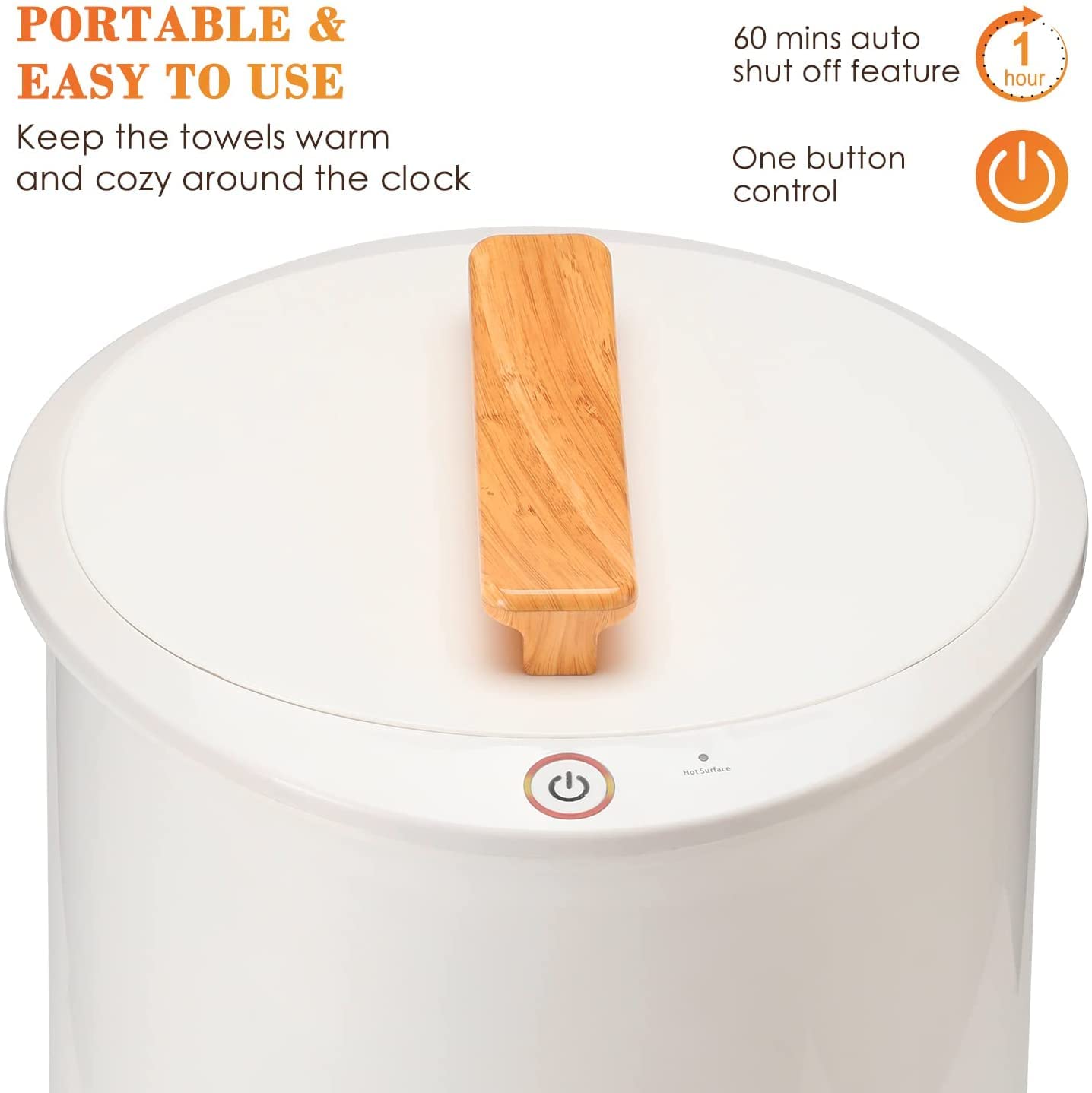 Keenray Towel Warmer, Luxury Towel Warmer Bucket, Large Towel Warmer for Bathroom, Auto Shut Off, Fits Up to Two 40"X70" Oversized Towels, Bathrobes, Blankets, PJ&