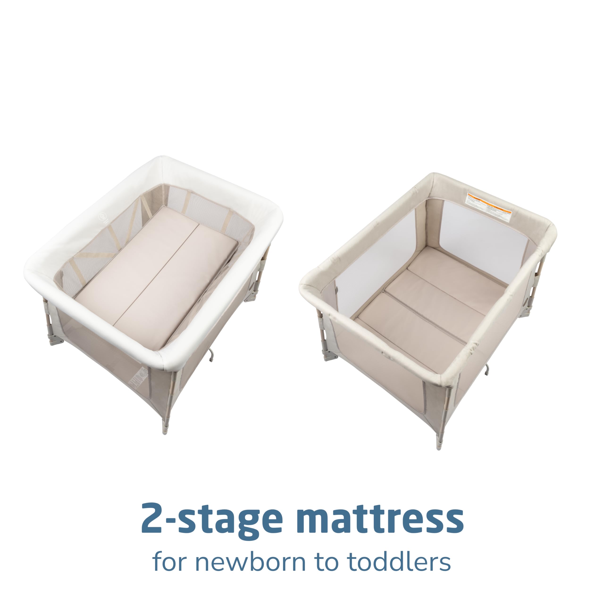 Maxi-Cosi Swift Baby Playpen with Mat, Baby Play Yards, Pack and Play with Bassinet - Portable Playpen for Babies and Toddlers, Classic Oat