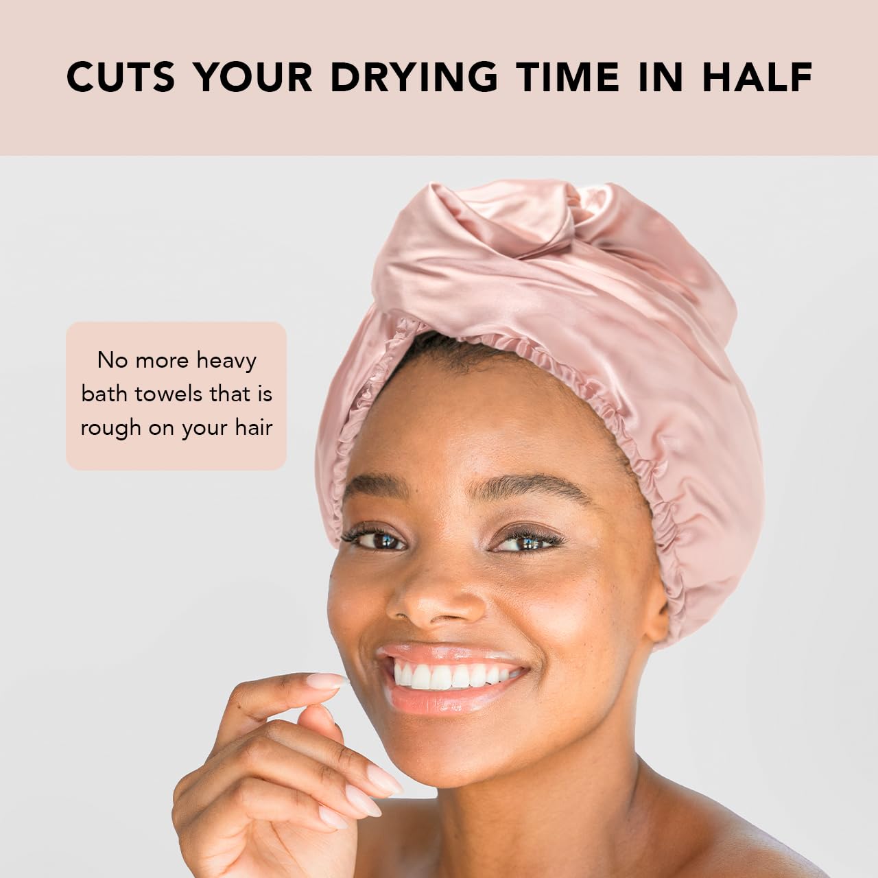 Kitsch Microfiber Hair Towel Wrap - Quick Dry Curly Hair Wraps for Women Wet Hair | Microfiber Towel for Hair | Hair Drying Towel Wrap | Hair Towels for Women | Hair Turban for Wet Hair (Blush)