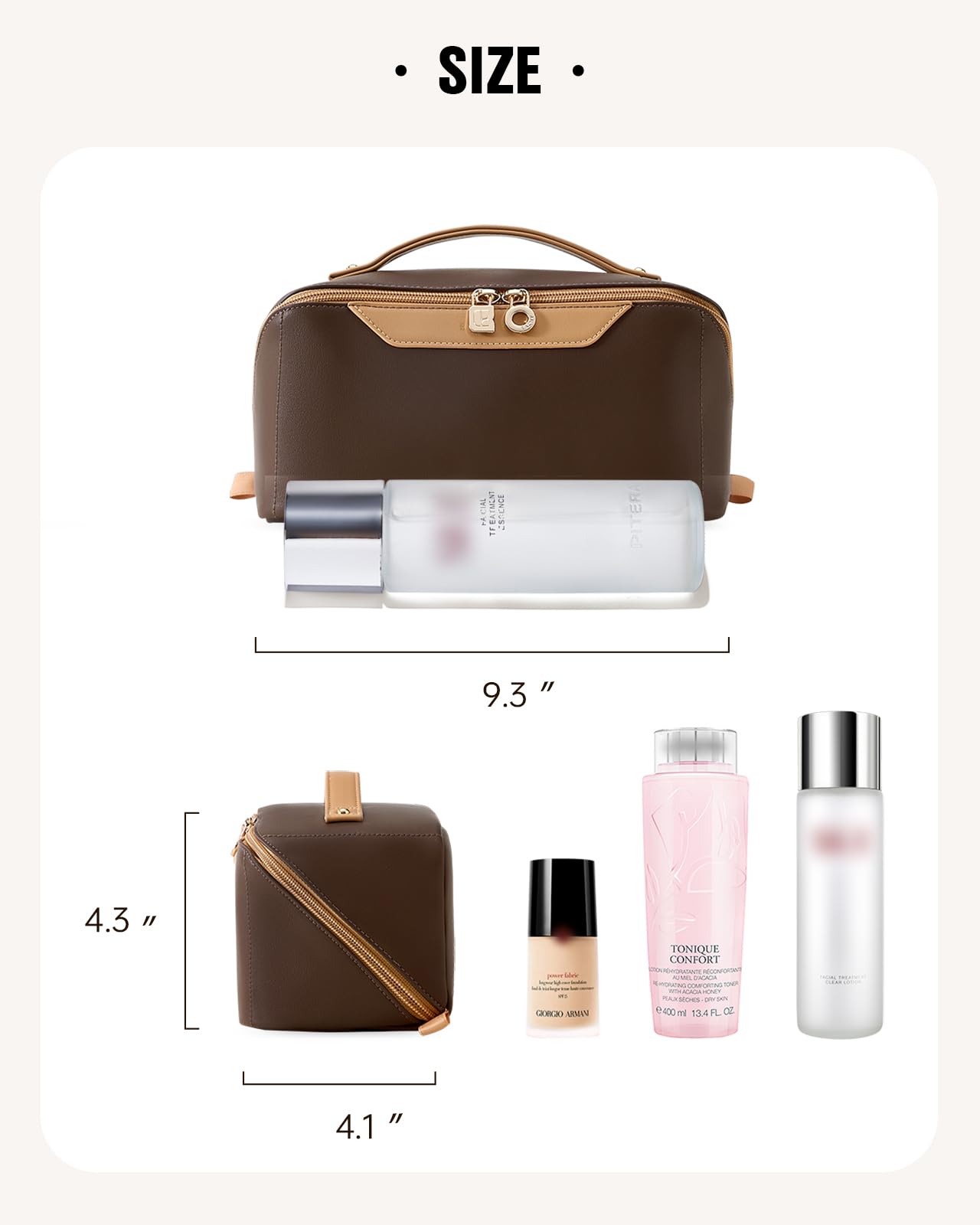 EACHY Travel Makeup Bag,Large Capacity Cosmetic Bags for Women,Waterproof Portable Pouch Open Flat Toiletry Bag Make up Organizer with Divider and Handle