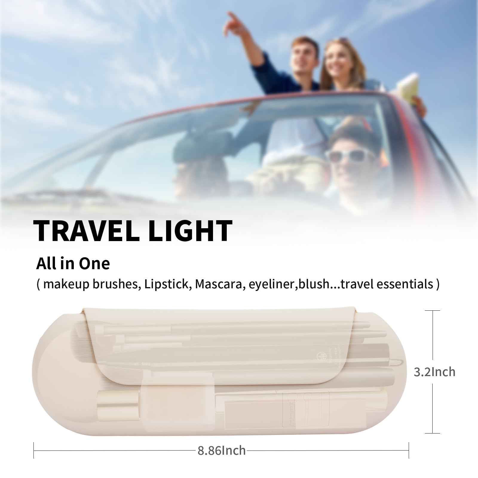 AGIKET Silicone Makeup Brush Holder Travel Cosmetic Bag:Soft Portable Cosmetic Face Brushes Holder with Upgrade Anti-Fall Out Magnetic Closure, Large Travel Makeup Brush Case - Walnut