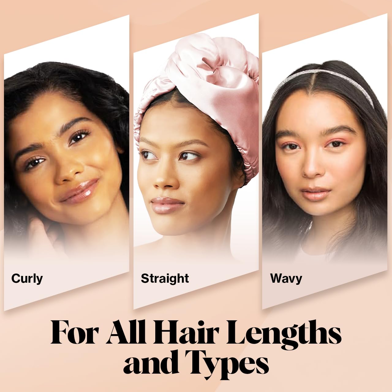 Kitsch Microfiber Hair Towel Wrap - Quick Dry Curly Hair Wraps for Women Wet Hair | Microfiber Towel for Hair | Hair Drying Towel Wrap | Hair Towels for Women | Hair Turban for Wet Hair (Blush)