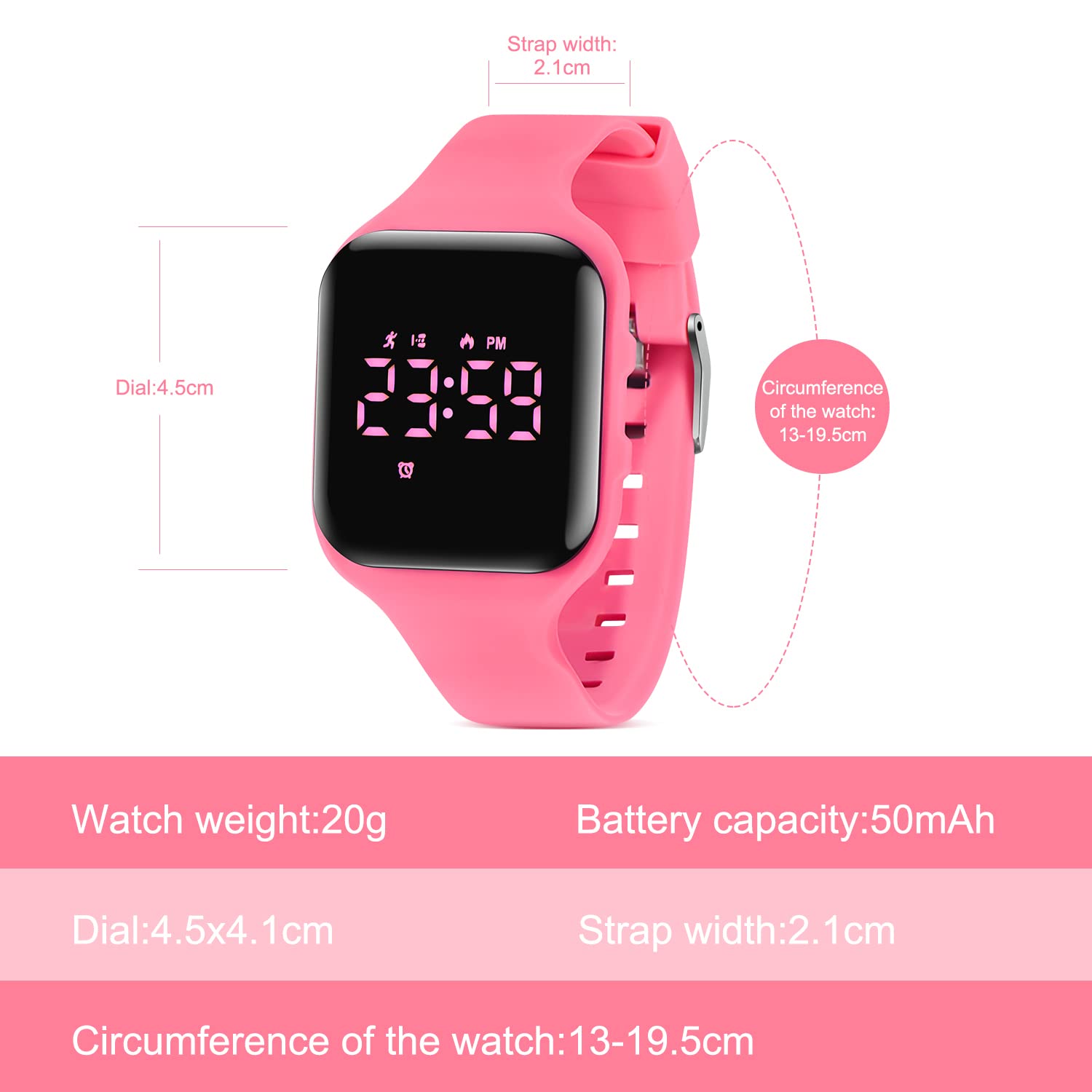 Kids Watch, No App Fitness Tracker Watch for Kids Teenager Digital Watch with Steps Counter/Distance/Calories/Alarm/Stopwatch Fitness Watch for Kids Girls Boys Gift for Teens