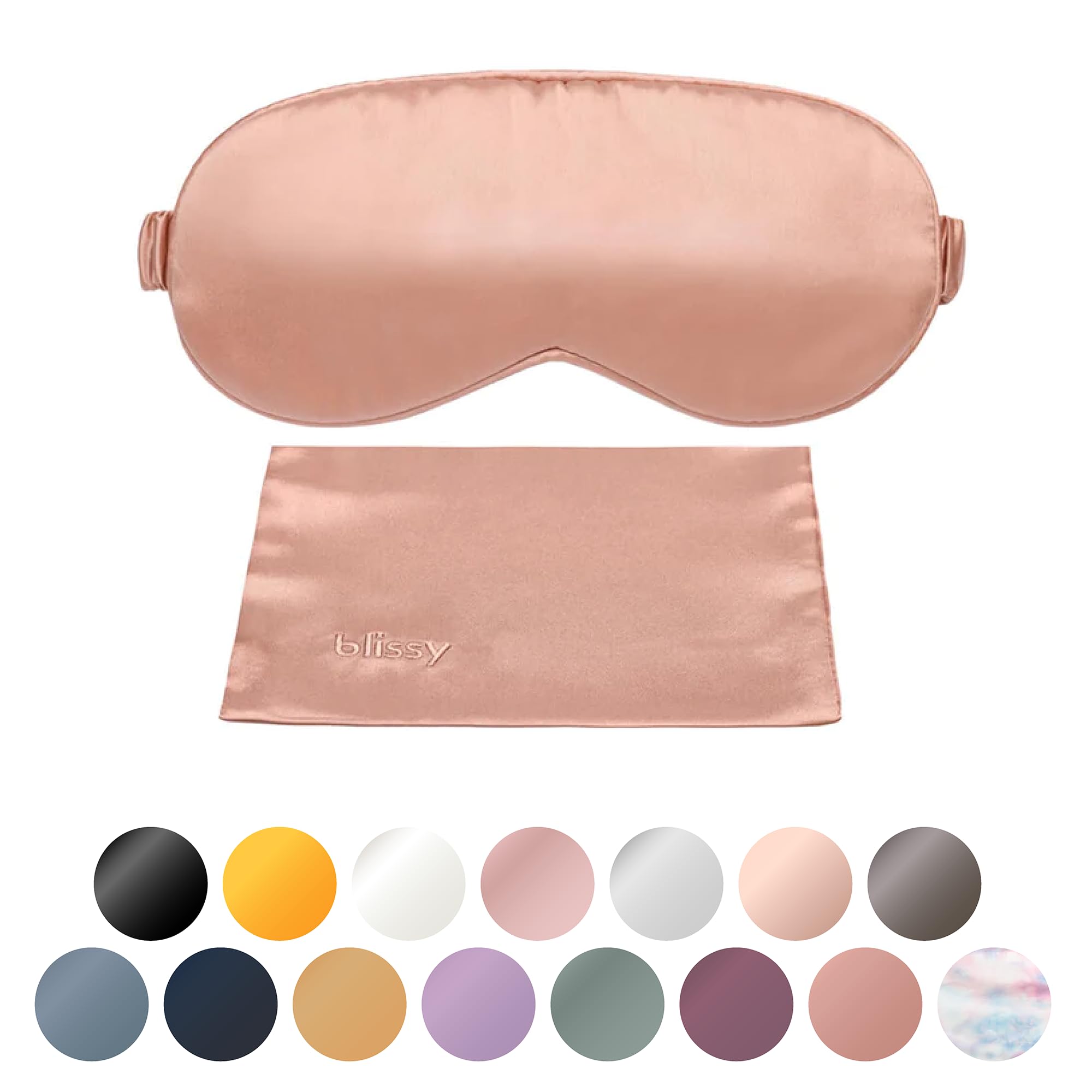 Blissy Silk Sleep Mask - Silk Eye Sleeping Mask for Women & Men for Total Blackout - Silk Eye Mask - 100% Pure Mulberry Silk, 22 Momme 6a Fibers - Blindfold Silk Sleep Mask Side Sleeper Eye Cover