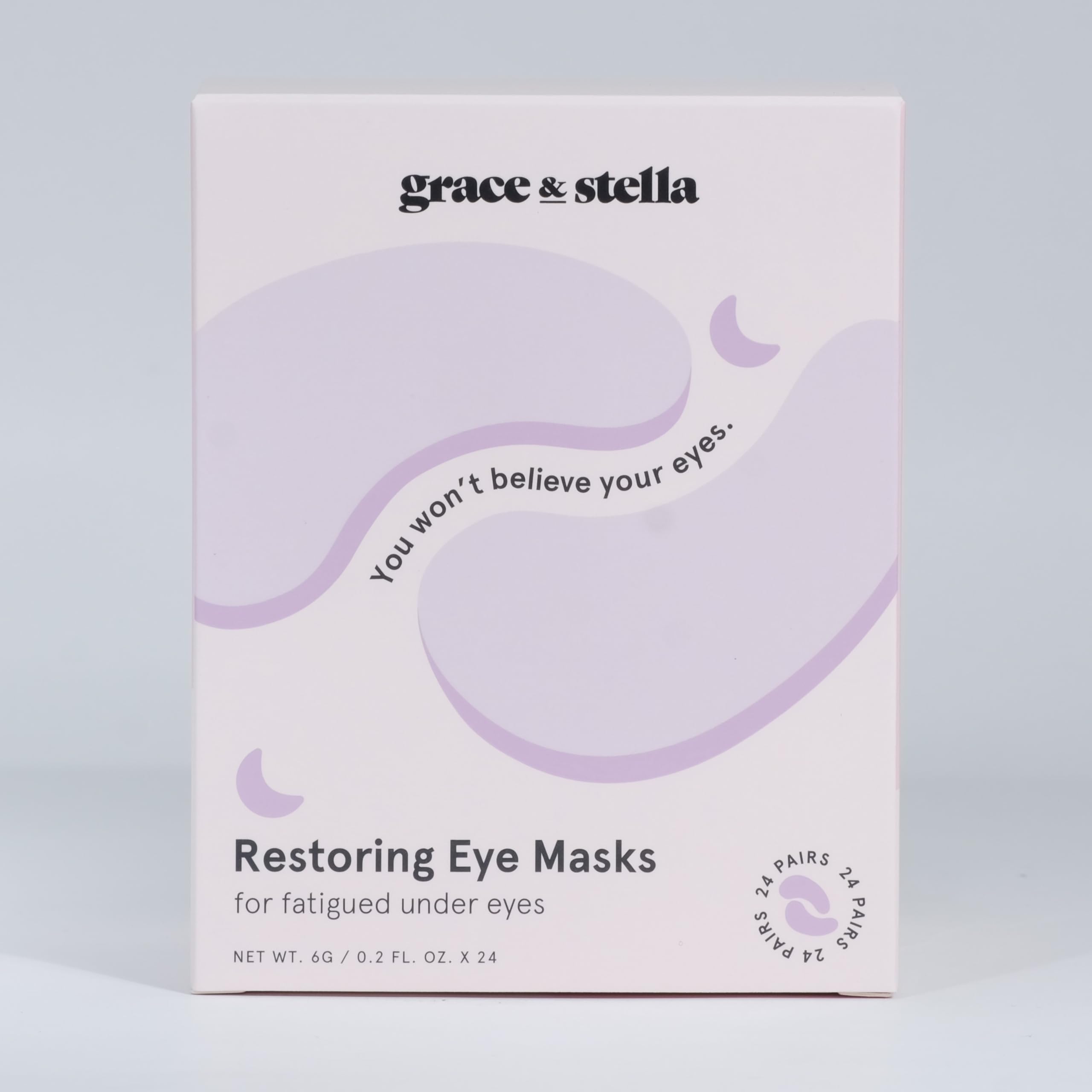 grace & stella Under Eye Masks for Dark Circles (Purple, 24 Pairs) - Gel Eye Mask with Retinol - Restoring Under Eye Patches for Puffy Eyes and Dark Circles - Vegan Cruelty-Free