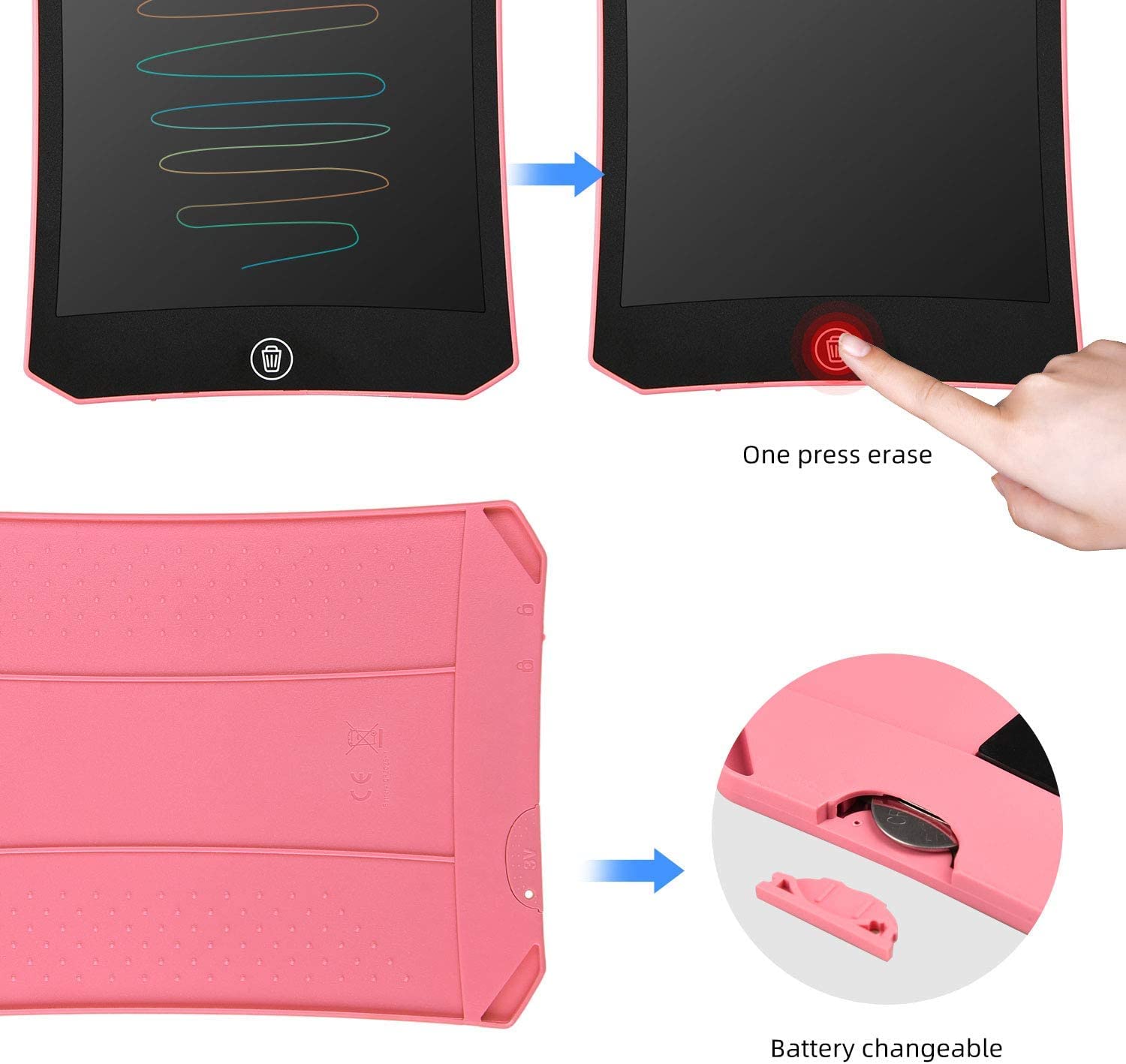 cimetech 2 Pack LCD Writing Tablet for Kids Toys, Colorful Drawing Tablet Doodle Board Writing Pad for Toddler Gifts, Kids Travel Essentials, Christmas Stocking Stuffers for 3-12 Years Boys Girls