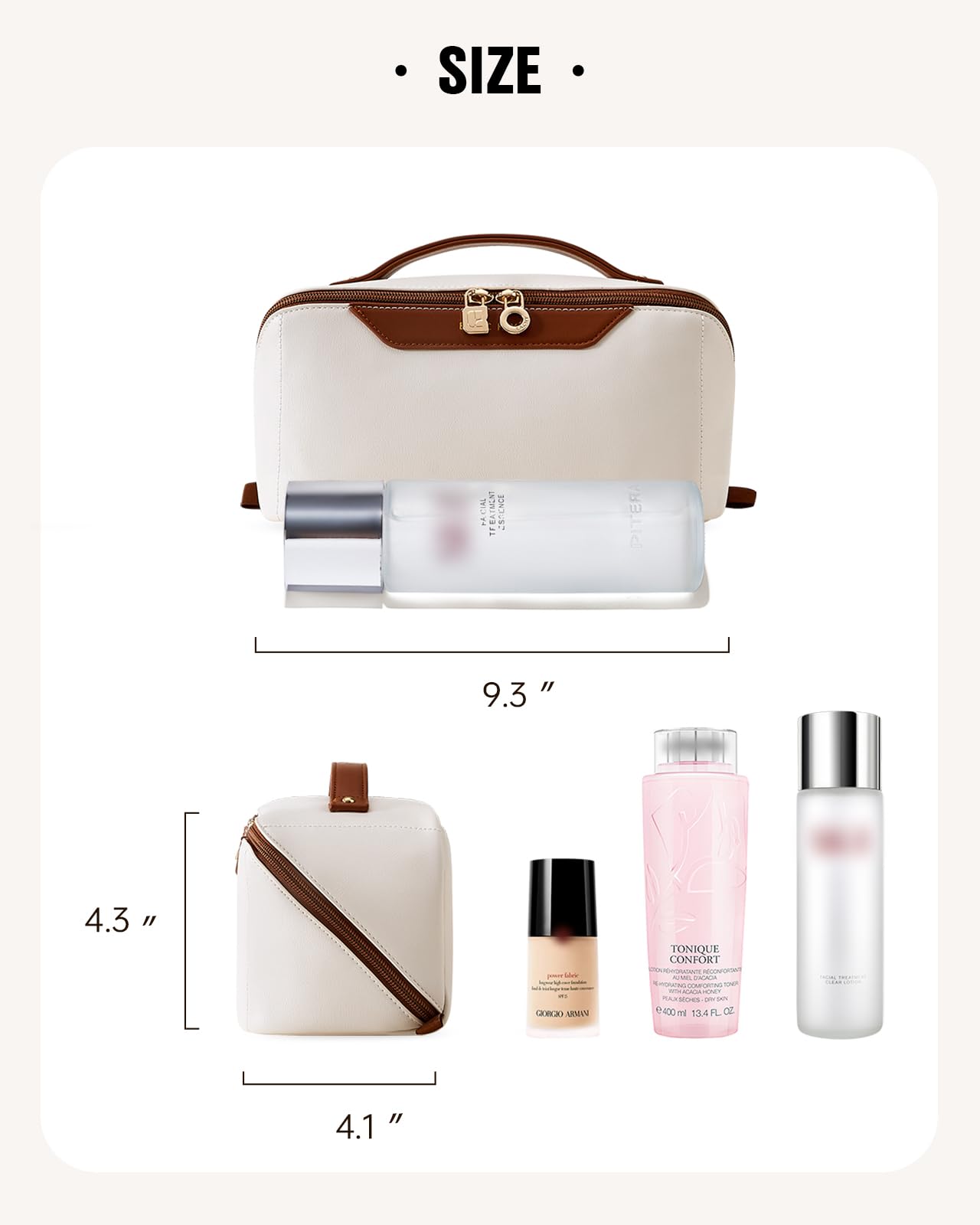 EACHY Travel Makeup Bag,Large Capacity Cosmetic Bags for Women,Waterproof Portable Pouch Open Flat Toiletry Bag Make up Organizer with Divider and Handle