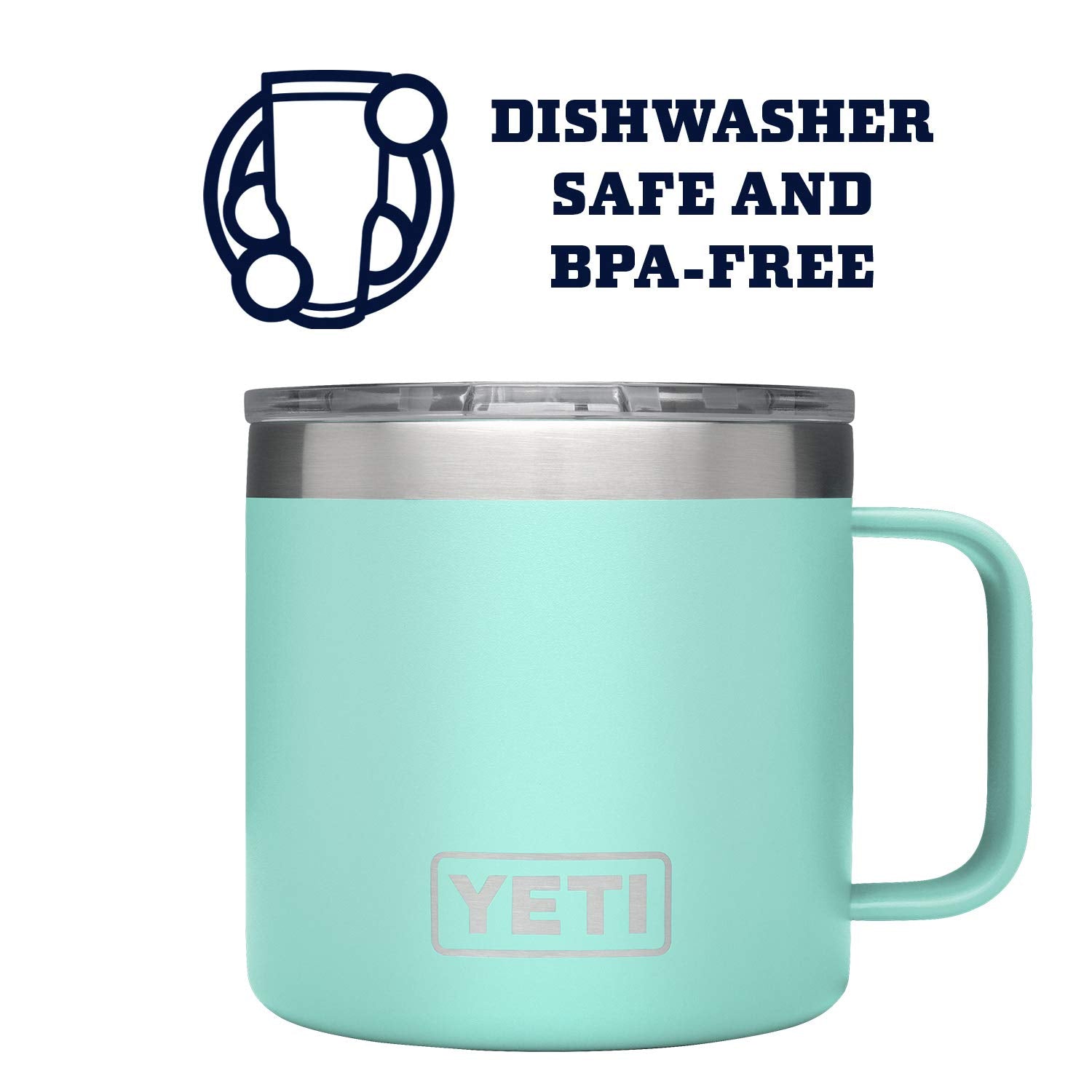 YETI Rambler 14 oz Mug, Vacuum Insulated, Stainless Steel with MagSlider Lid, Stainless