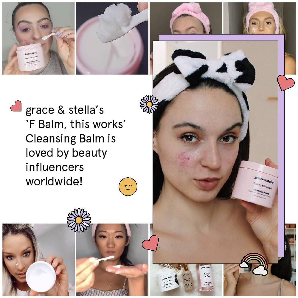 grace & stella Cleansing Balm (4.3 oz/125 ml) Makeup Cleansing Balm - Makeup Remover Balm for All Skin Types