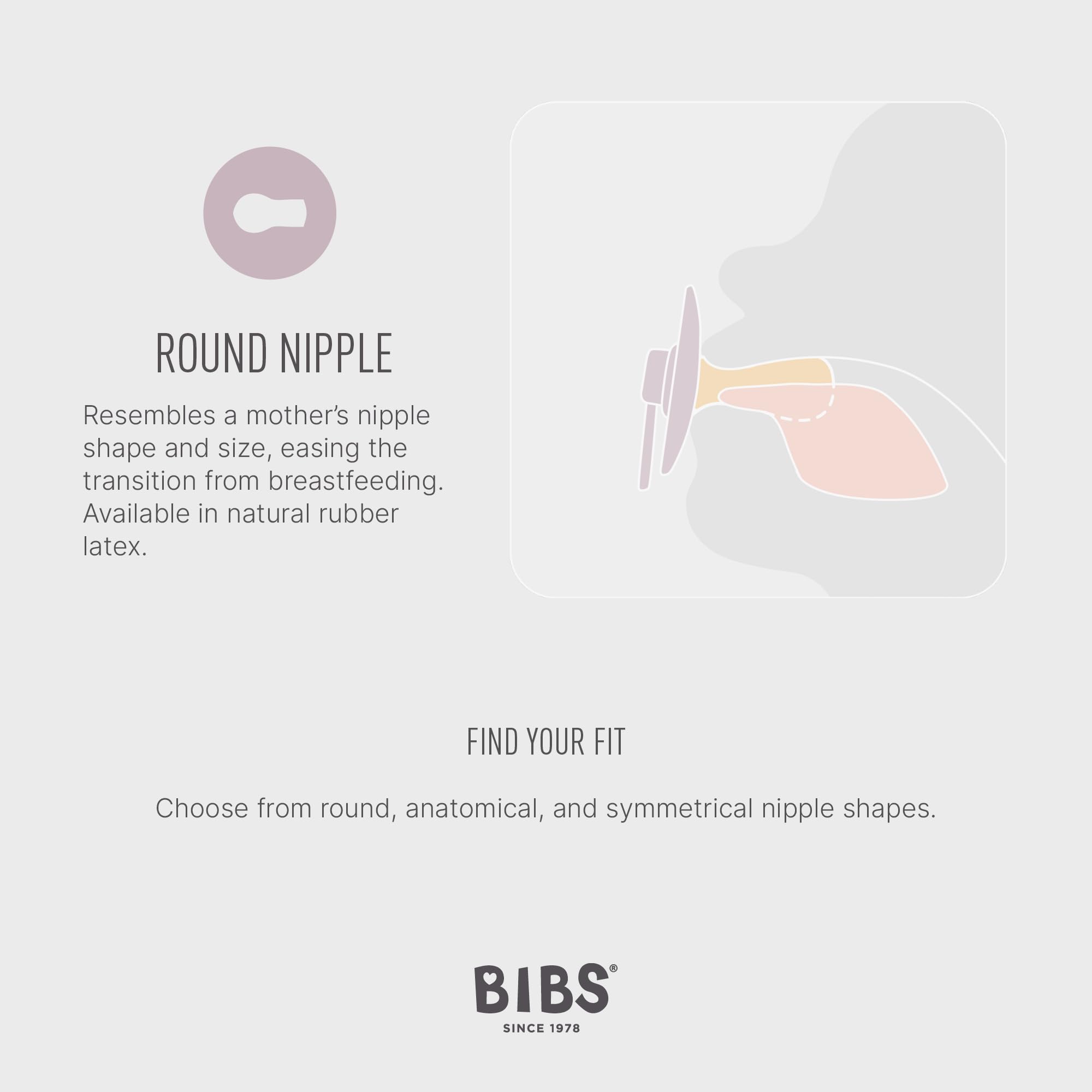 BIBS Pacifiers - Studio Collection | Natural Rubber Baby Pacifier | Set of 2 BPA-Free Soothers | Made in Denmark | (Blush mix, 0-6 Months)