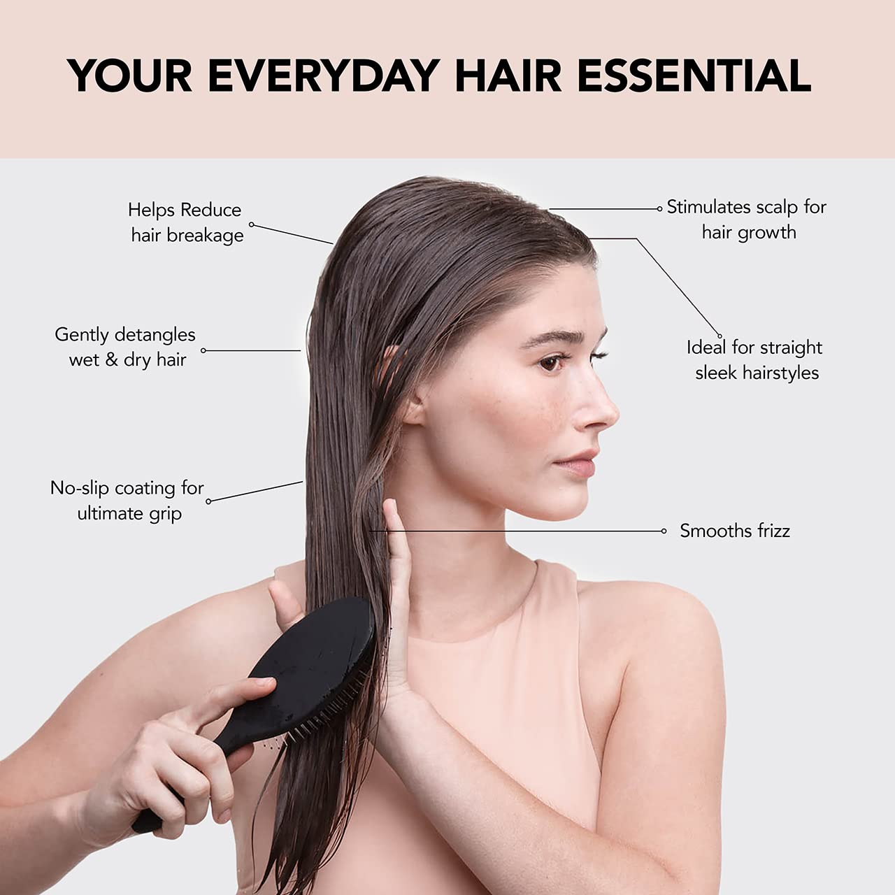 Kitsch Wet Dry Brush Detangling Brush - Soft Bristle Hair Brushes for Women | Straight & Curly Hair Brush | Hairbrush for All Hair Types | Hair Detangler Brush | Travel Hair Brush & Detangling Comb