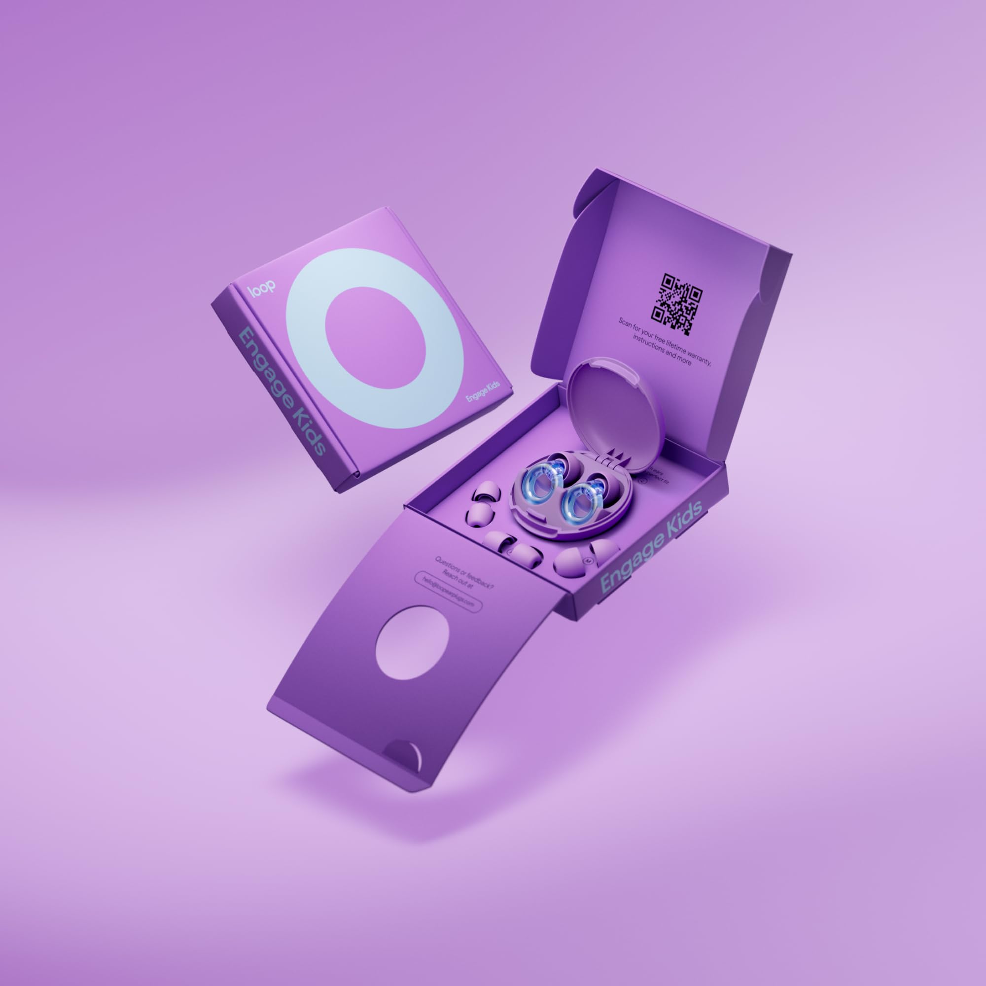 Loop Engage Kids 2 Ear Plugs (6-12yrs) – Reusable Everyday Noise Relief for Kids | Kids Earplugs for Focus, Anxiety, Stress, School, Home, Playtime – 16 dB Noise Reduction Ear Plugs