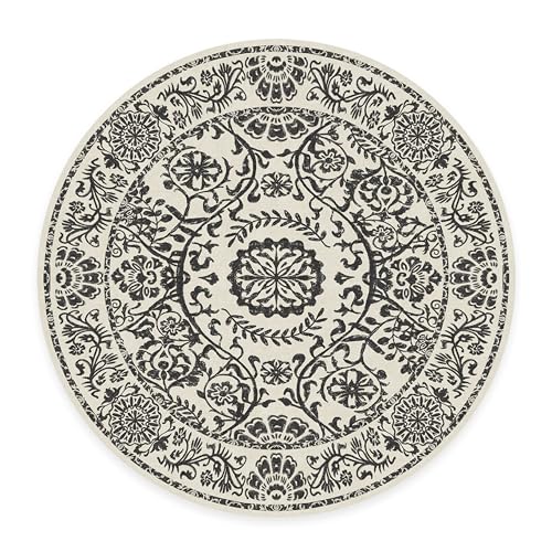 RUGGABLE Washable 2x3 Area Rug, Delphina Delft Blue, Premium Vintage Rugs for Living Room, Bedroom, Kitchen, Office, Classroom with Gripper Non Slip Pad