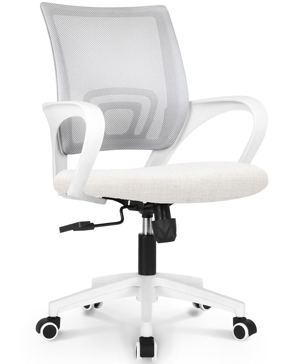 NEO CHAIR Office Chair Computer Desk Chair Gaming Ergonomic Mid Back Cushion Lumbar Support with Comfy Mesh Adjustable Swivel Rolling Home (Beige)