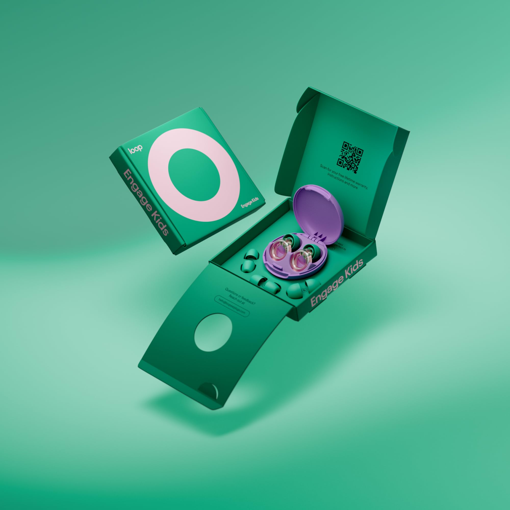 Loop Engage Kids 2 Ear Plugs (6-12yrs) – Reusable Everyday Noise Relief for Kids | Kids Earplugs for Focus, Anxiety, Stress, School, Home, Playtime – 16 dB Noise Reduction Ear Plugs