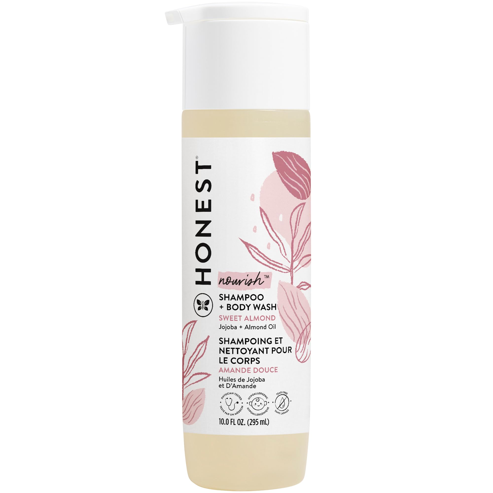 The Honest Company 2-in-1 Cleansing Shampoo + Body Wash | Gentle for Baby | Naturally Derived, Tear-free, Hypoallergenic | Fragrance Free Sensitive, 10 fl oz