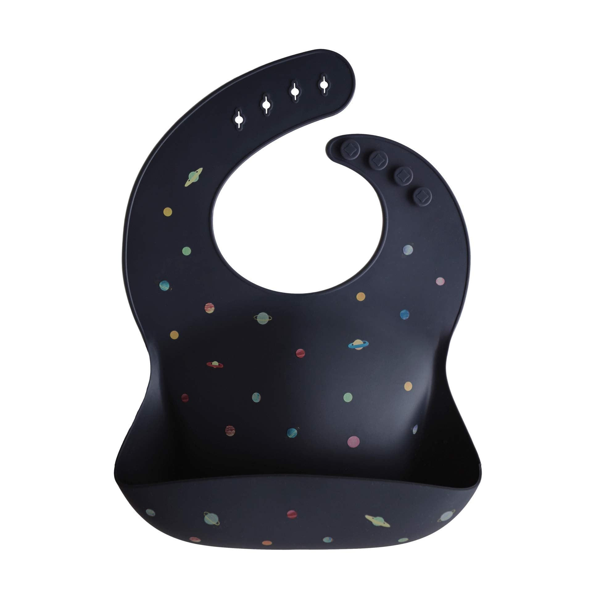 mushie Silicone Baby Bib | Adjustable Fit Waterproof Bibs (Whales)